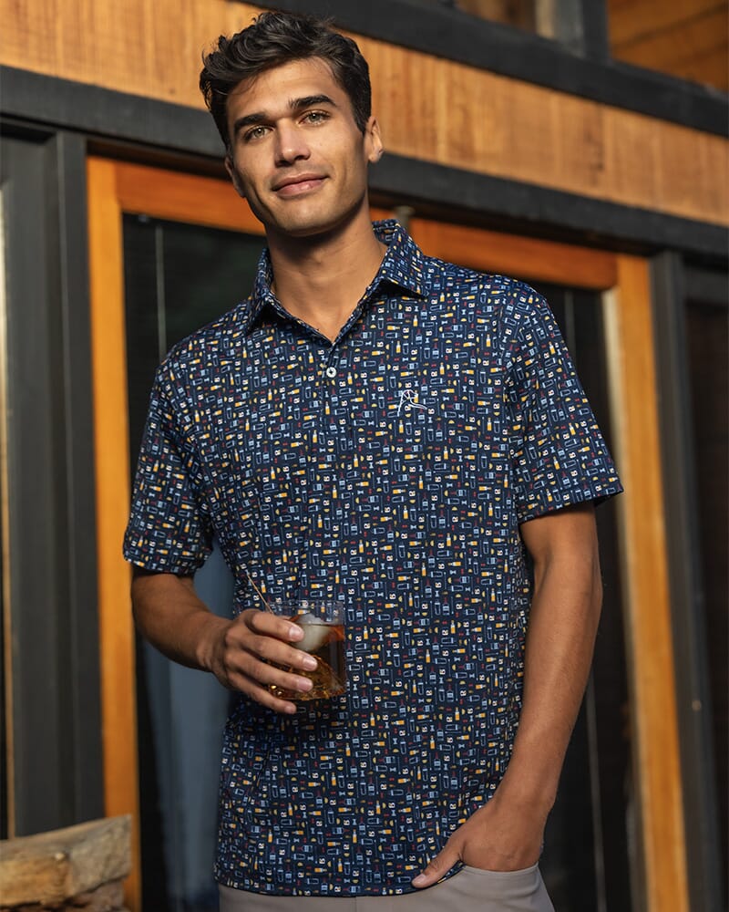 A man wearing a Rhoback polo