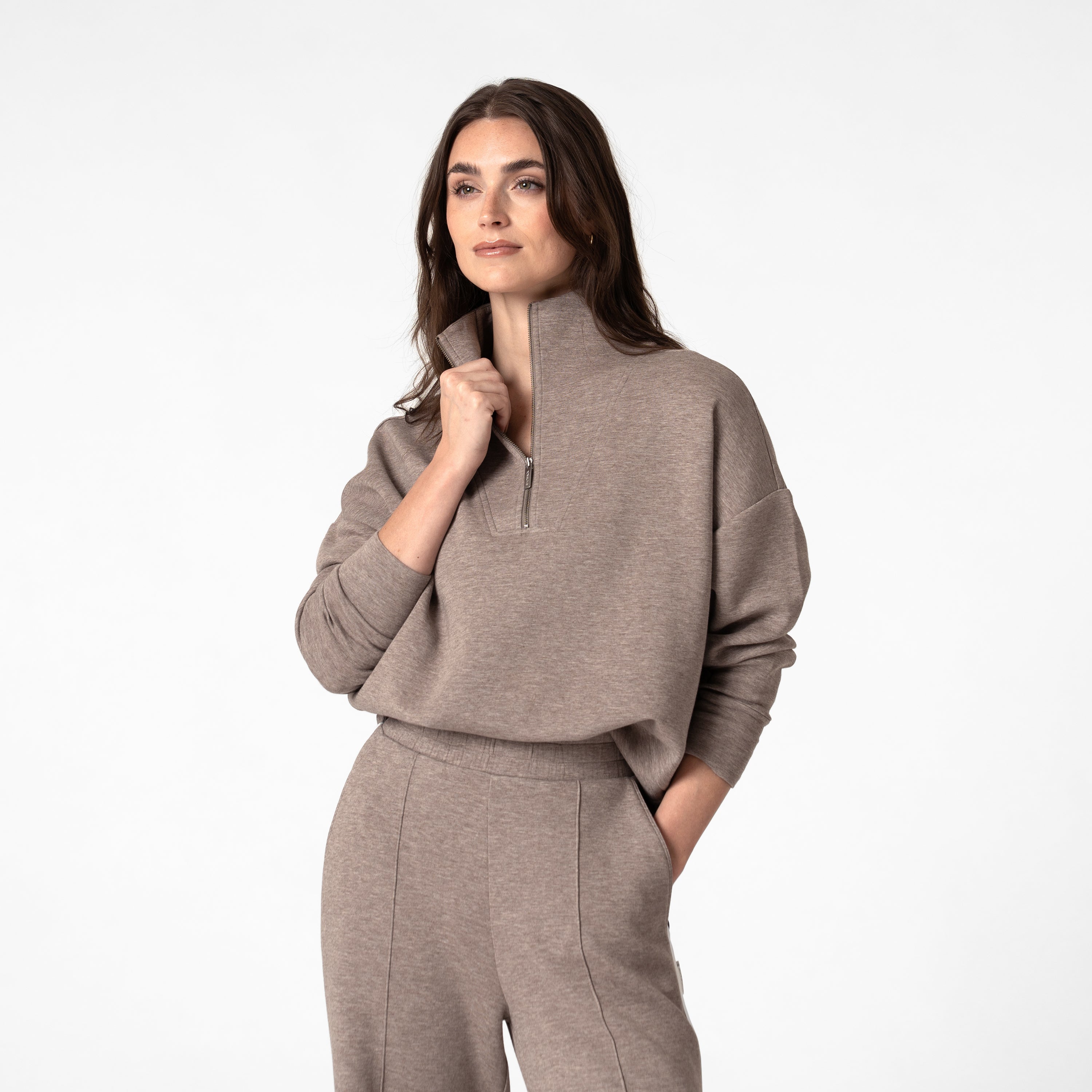 Alternative view of Aspire Half-Zip | Heather - Greyhawk