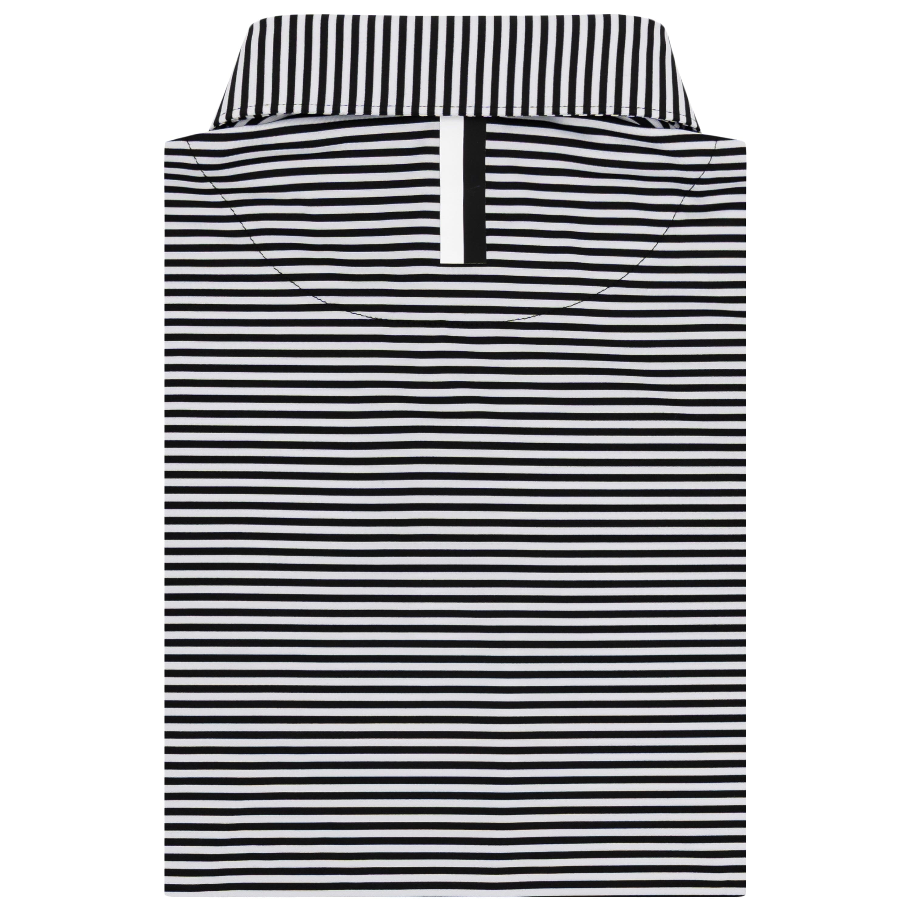 Alternative view of The Birdie Stripe | Performance Polo | The Birdie Stripe - Midnight Black/White