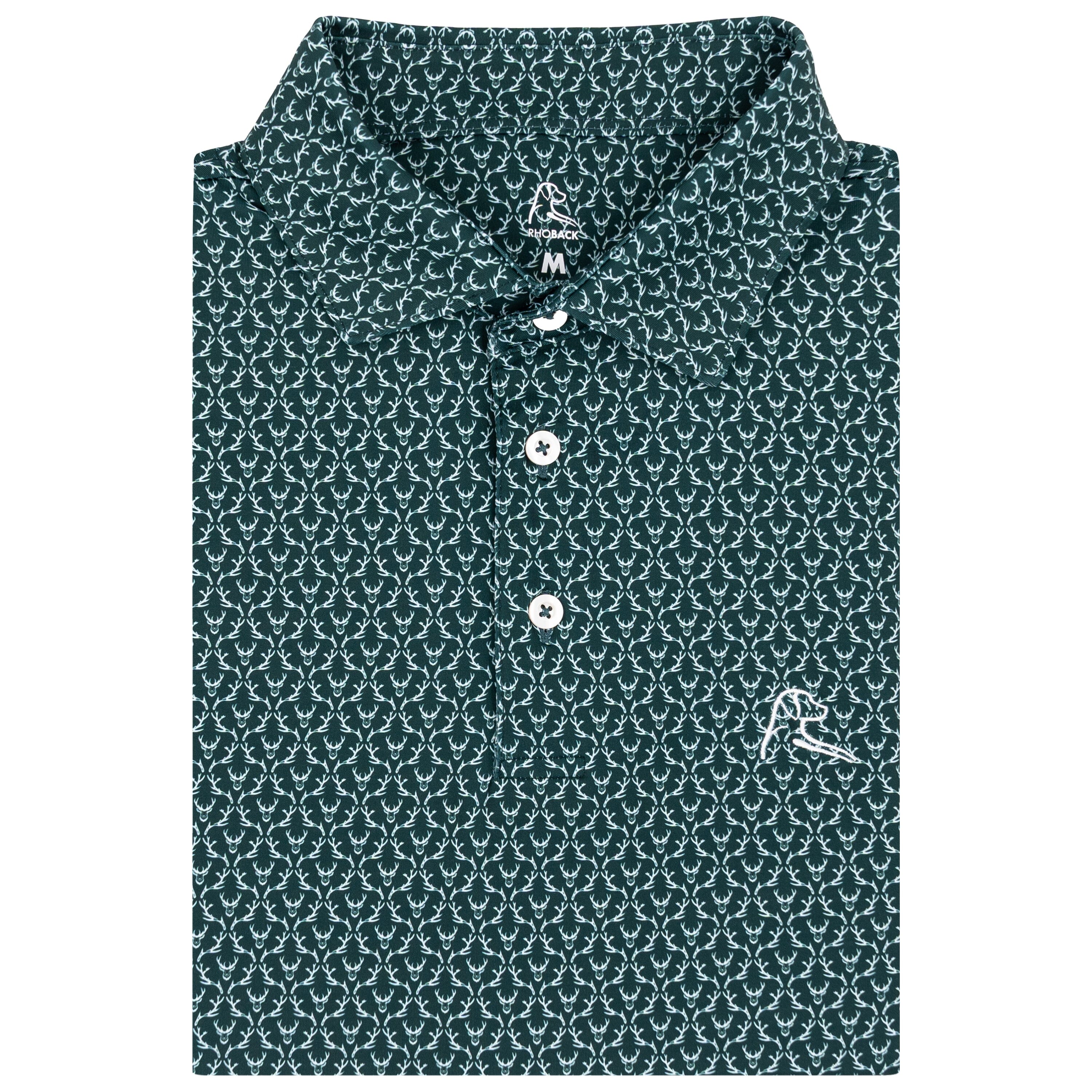 The Buck | Performance Polo | The Buck - Ponderosa Green/White