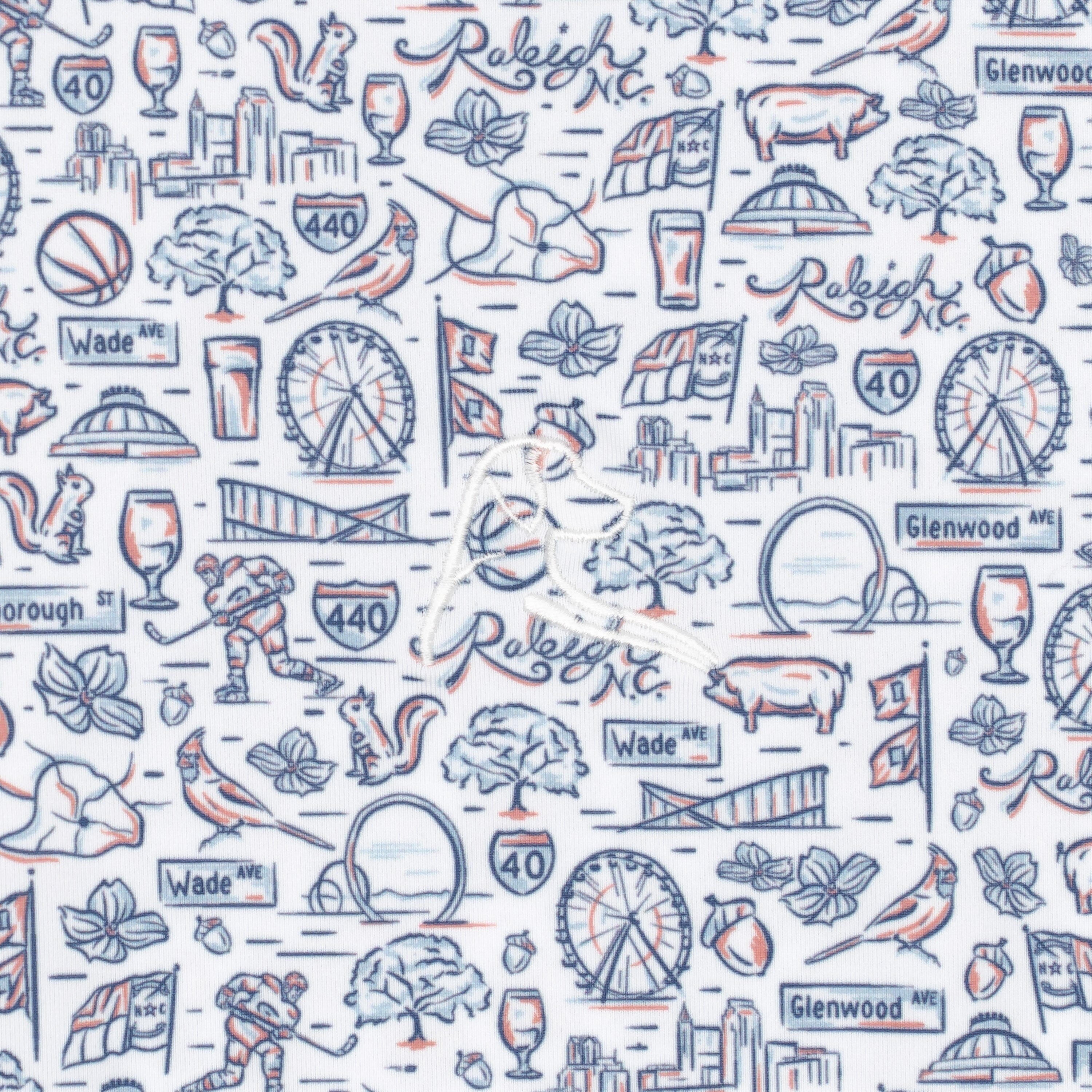 The City Of Oaks | Performance Polo | The City Of Oaks - White/Pure Blue - NC - Image 3