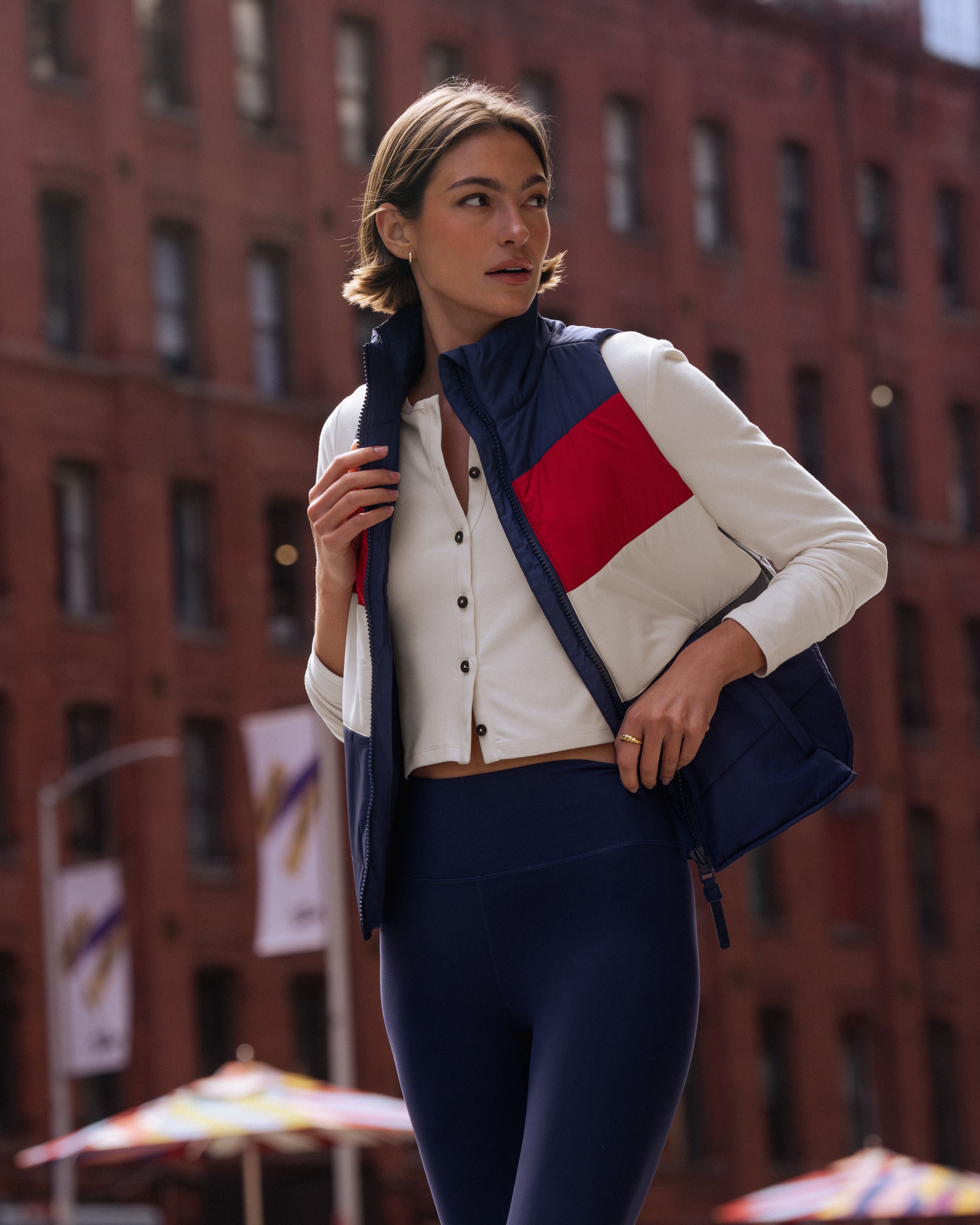 Cisco Insulated Vest | The Sunset Block - Fleet Navy/Cardinal Red/Ivory