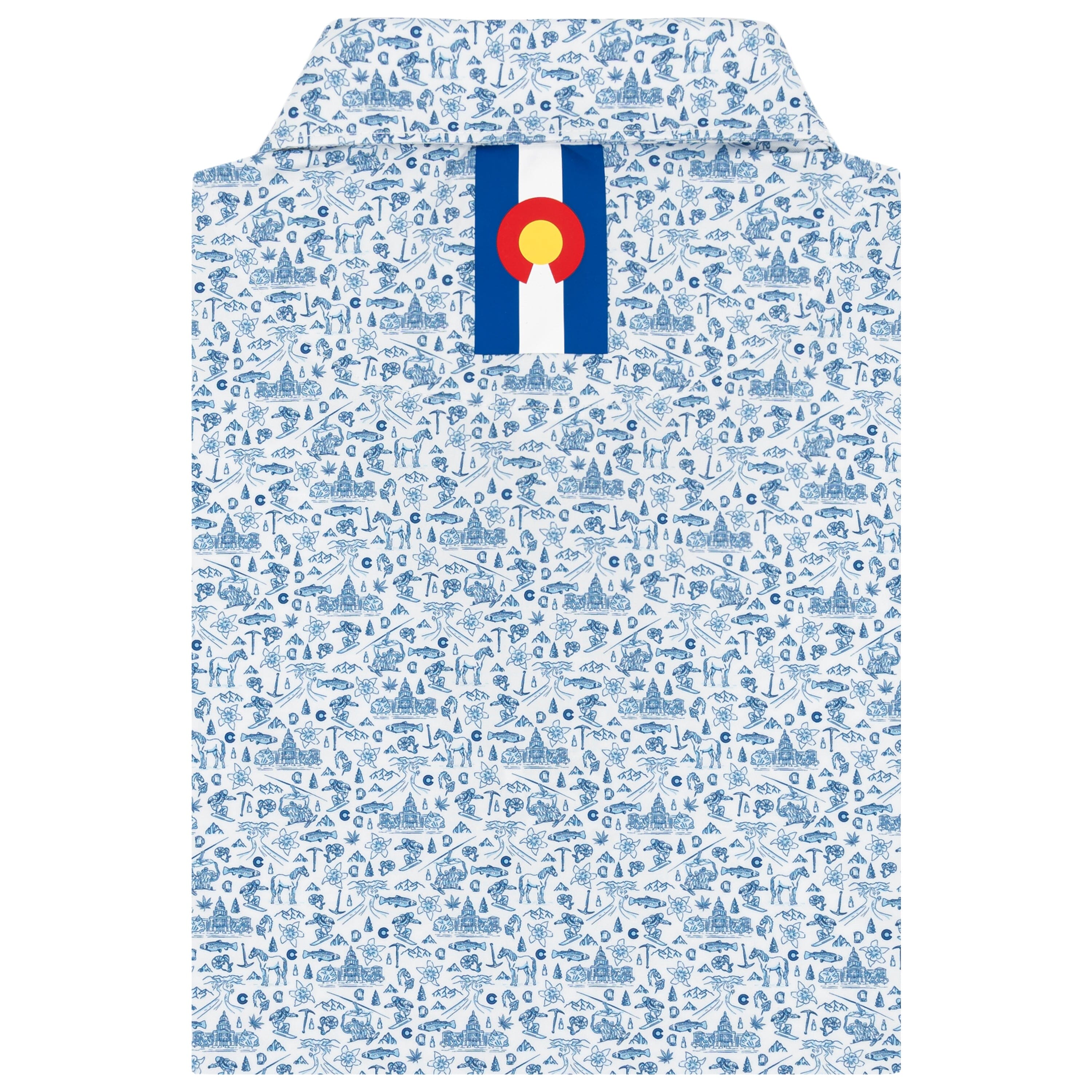 Alternative view of The Denver | Performance Polo | The Denver - White/Pure Blue - CO