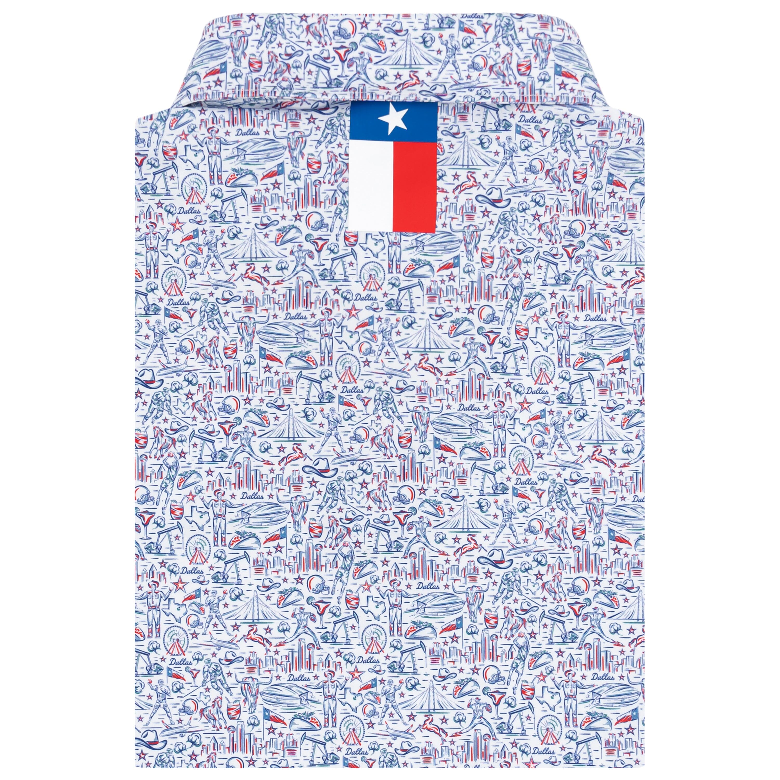 Alternative view of The DFW | Performance Polo | The DFW - White/Deep Blue - TX