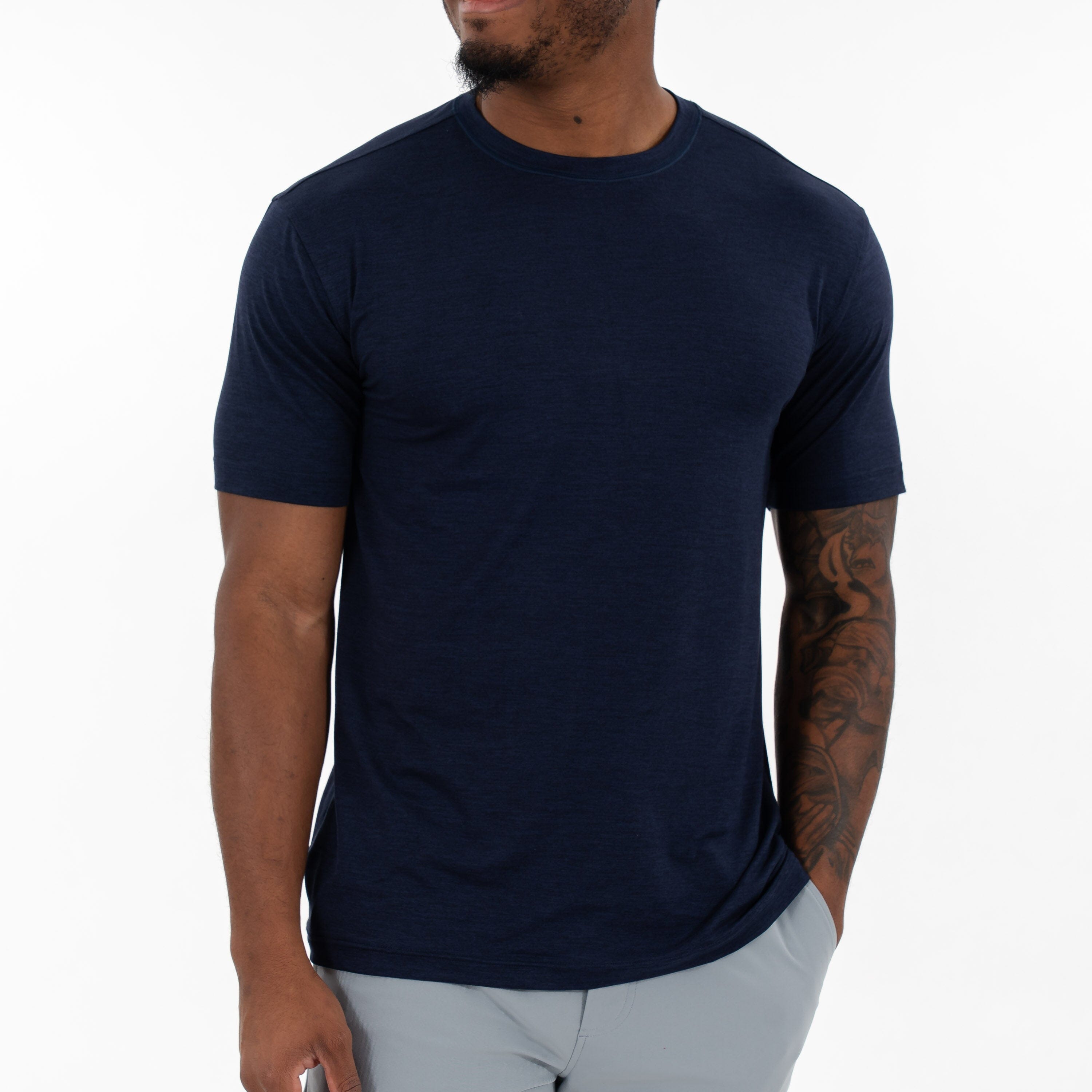 Alternative view of Tailwind Performance Tee | Heather - Fleet Navy/Nightshade