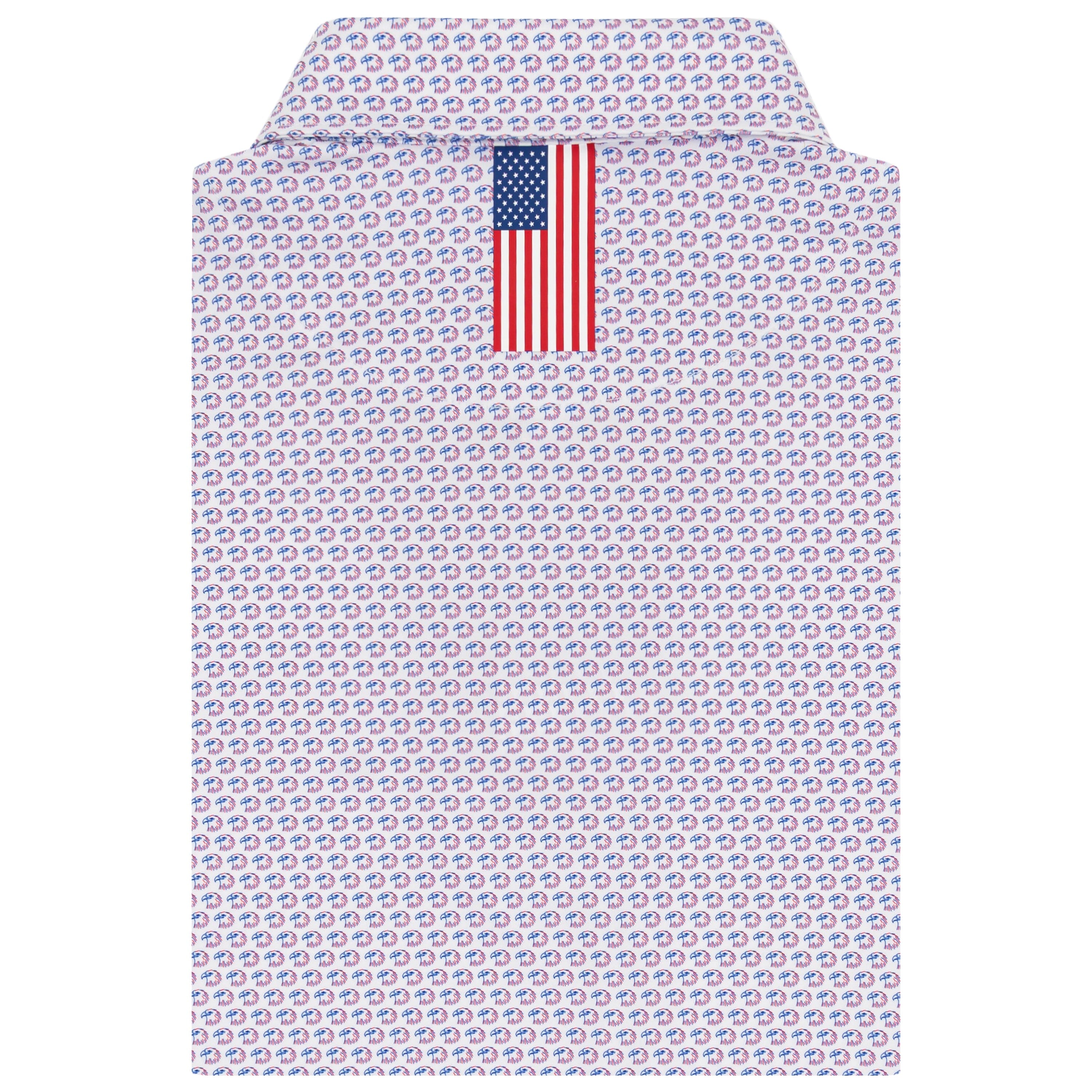 Alternative view of The Free Bird | Performance Polo | The Free Bird - White/Ocean Blue - USA