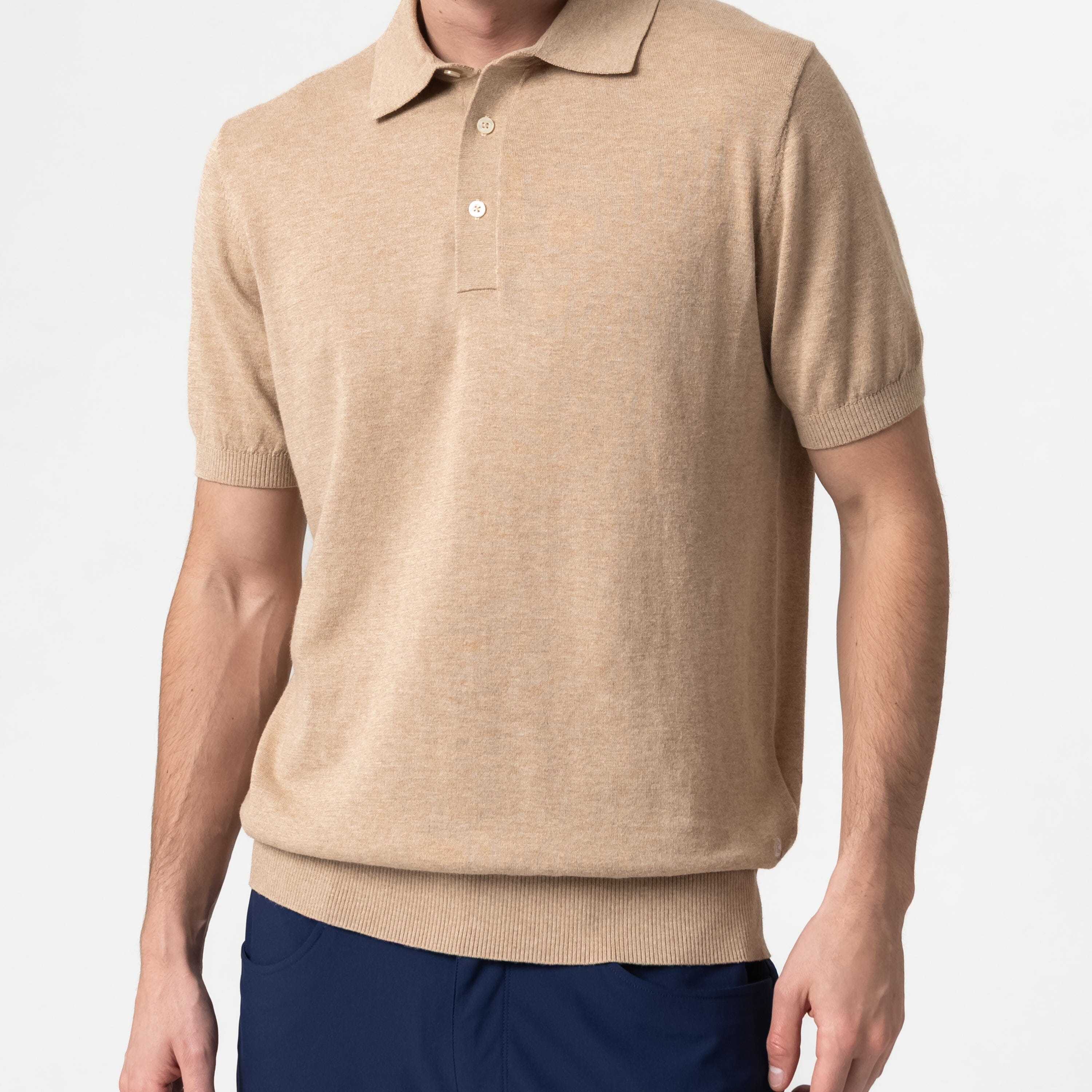 Harbor Stretch Sweater Polo | Heather - Driftwood/Driftwood