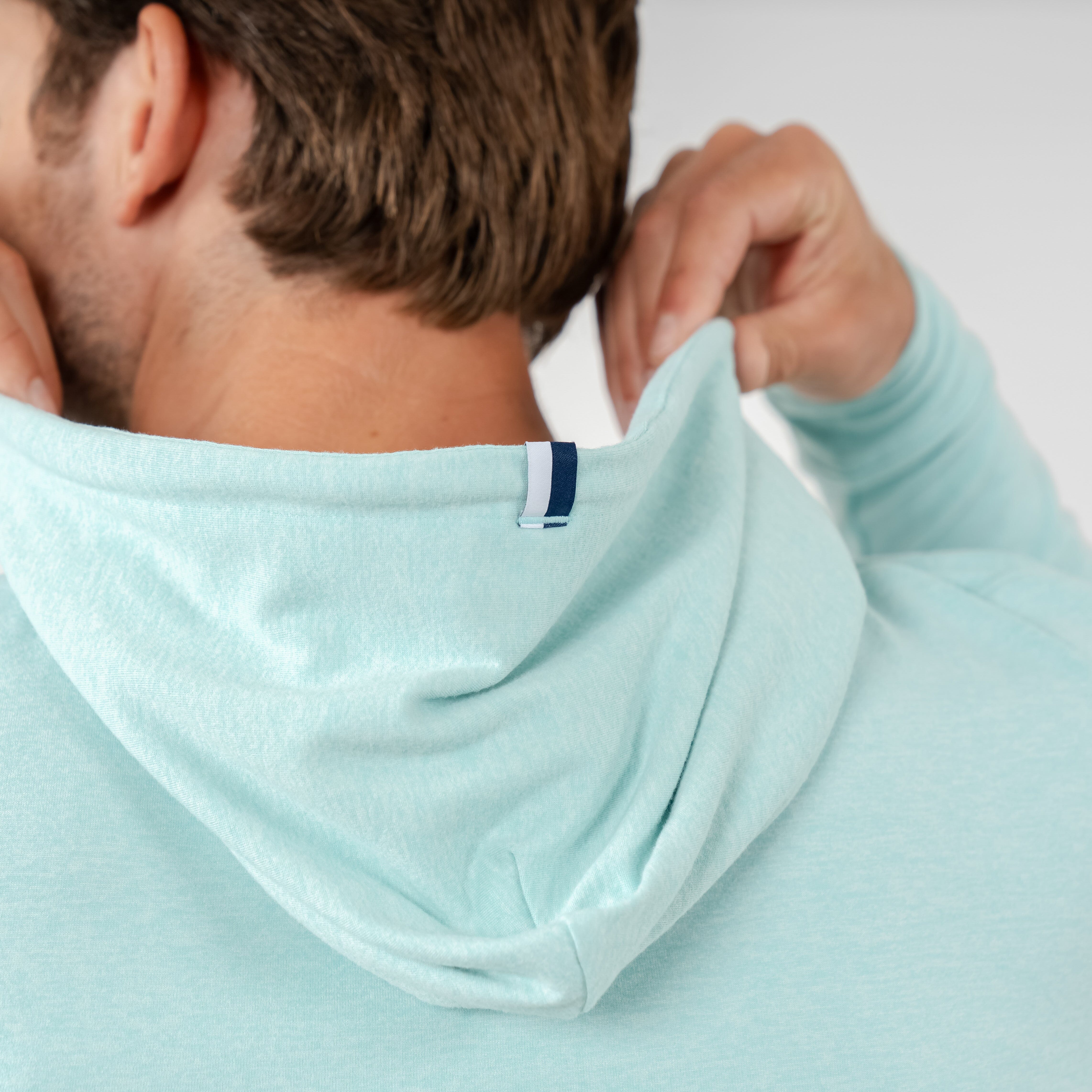 Alternative view of Hesi Performance Hoodie | Heather - Antigua Green/Seafoam