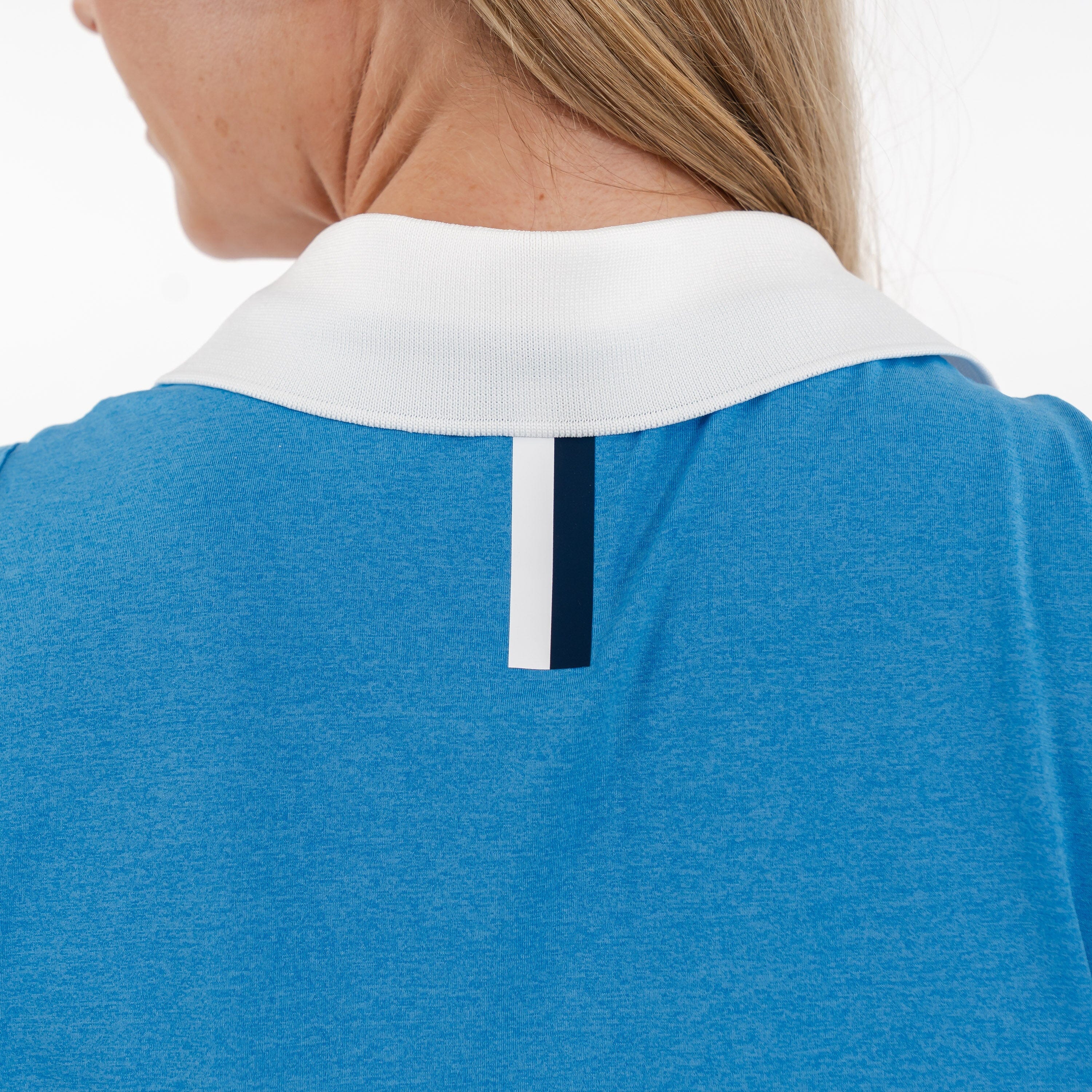 Alternative view of Brooke Sleeveless Performance Polo | Heather - Birdie Blue/Birdie Blue