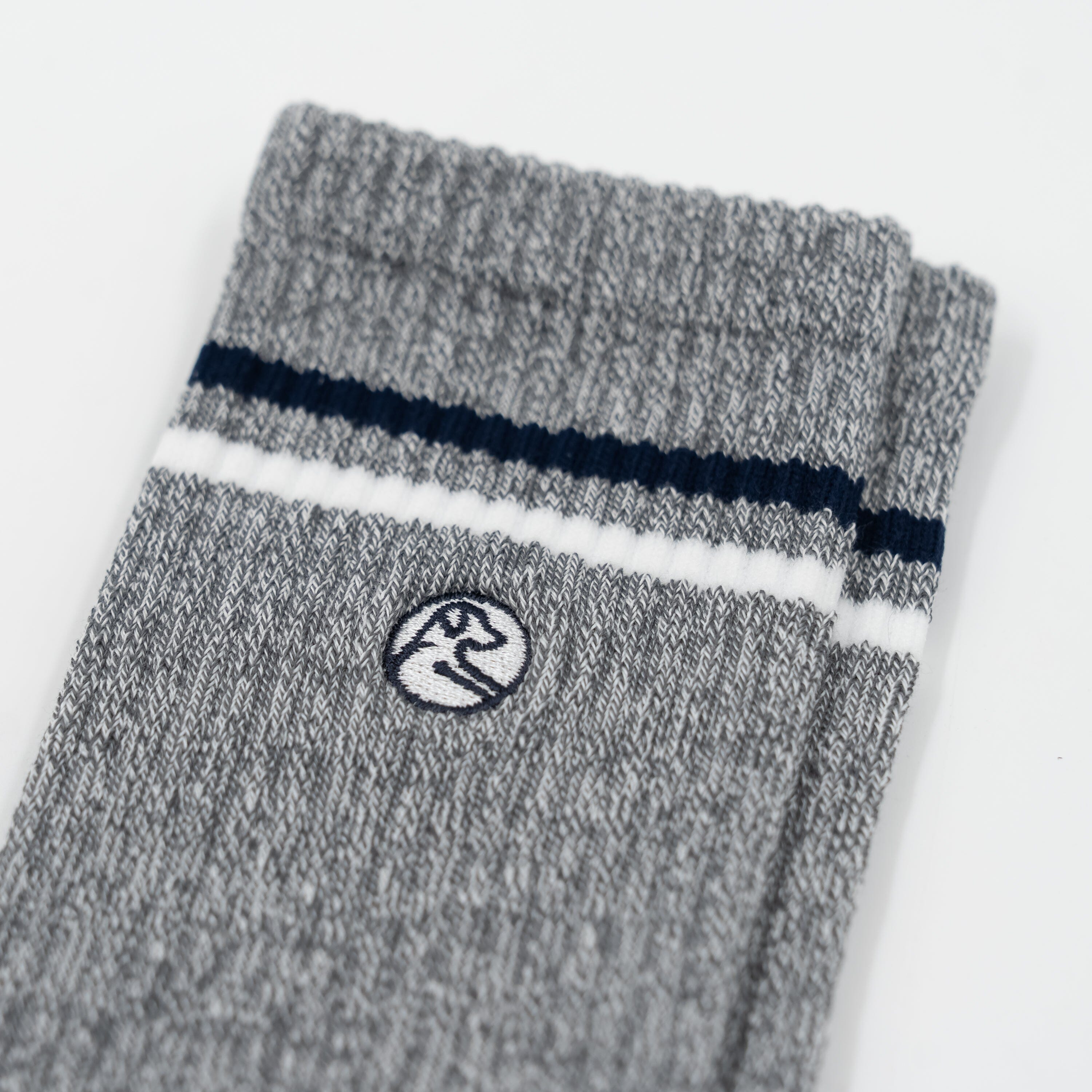 Alternative view of Stratus Performance Crew Socks | Heather - Charcoal Grey/White - White/Fleet Navy