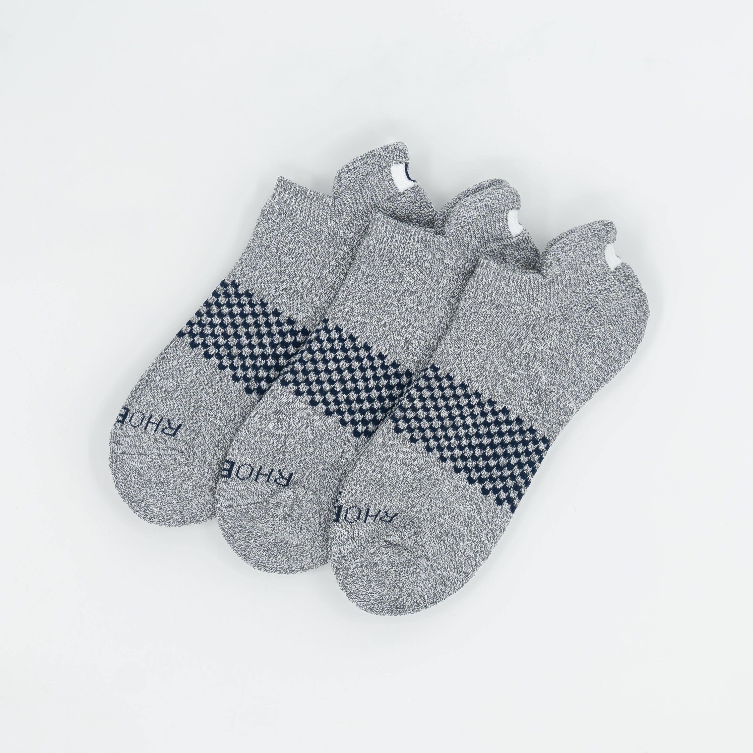 Stratus Performance Ankle Socks (3-Pack) | Heather - Charcoal Grey/White - Fleet Navy (3-Pack)