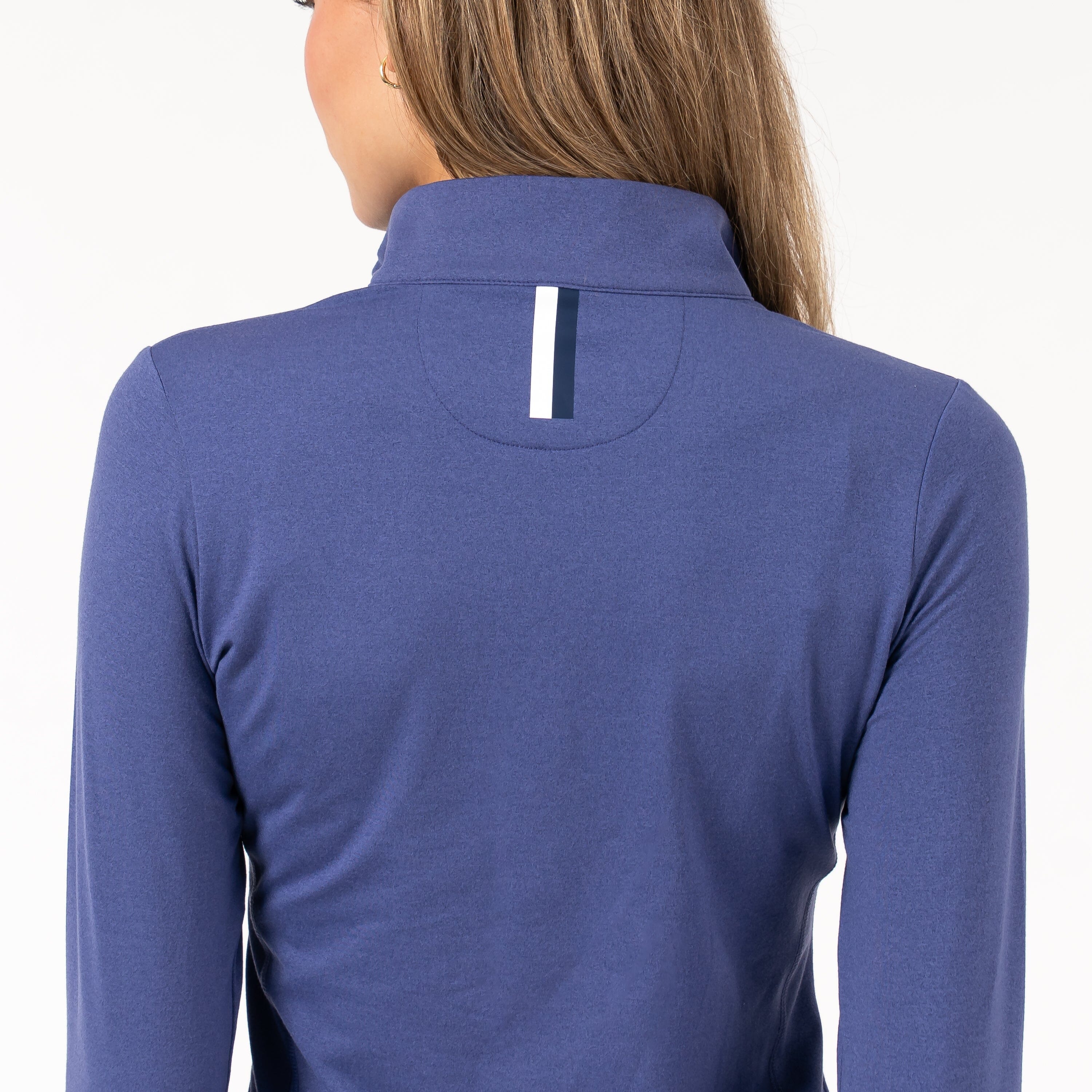 Alternative view of Heather Performance Q-Zip | Heather - Flag Blue/Flag Blue