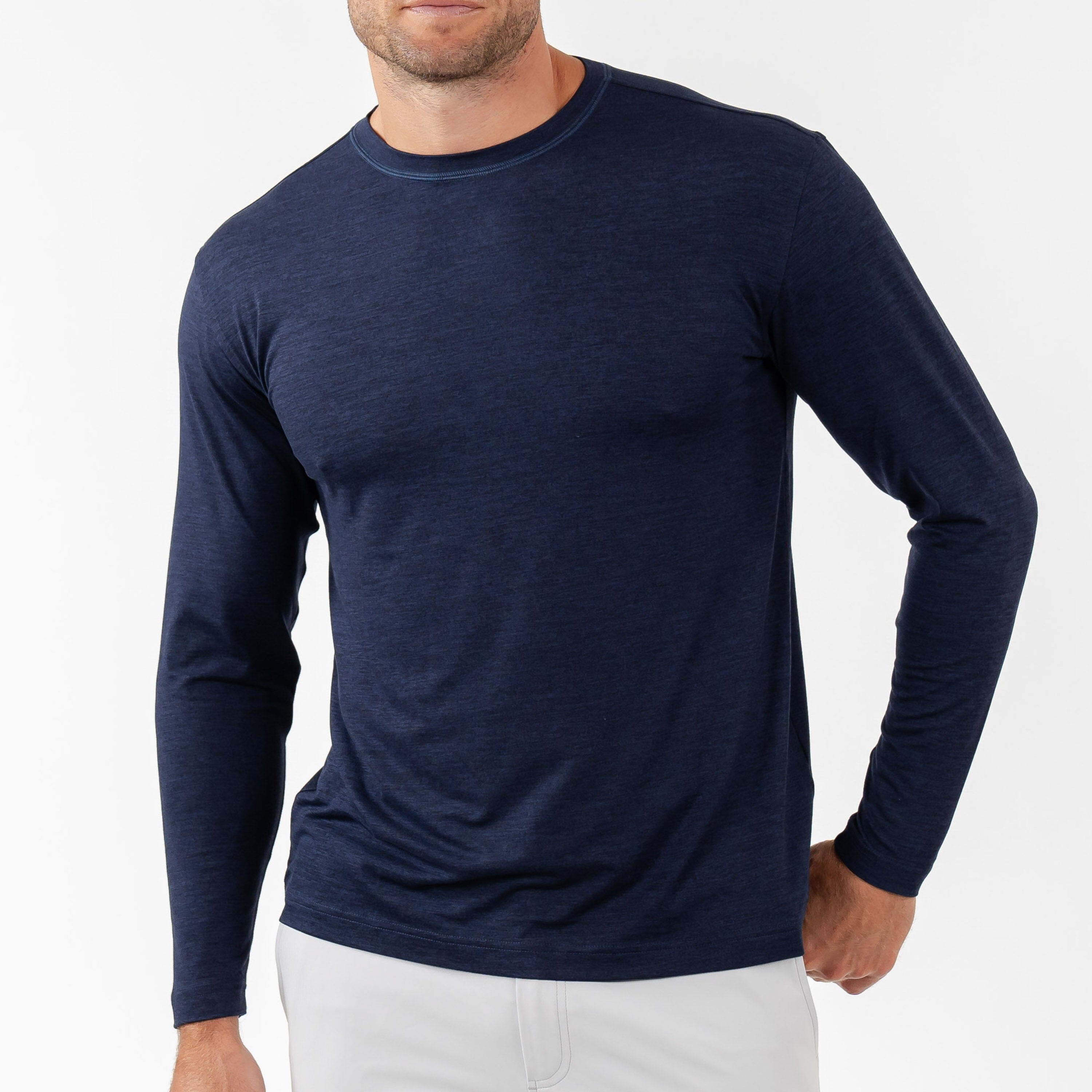 Tailwind Performance Long Sleeve Tee | Heather - Fleet Navy/Nightshade
