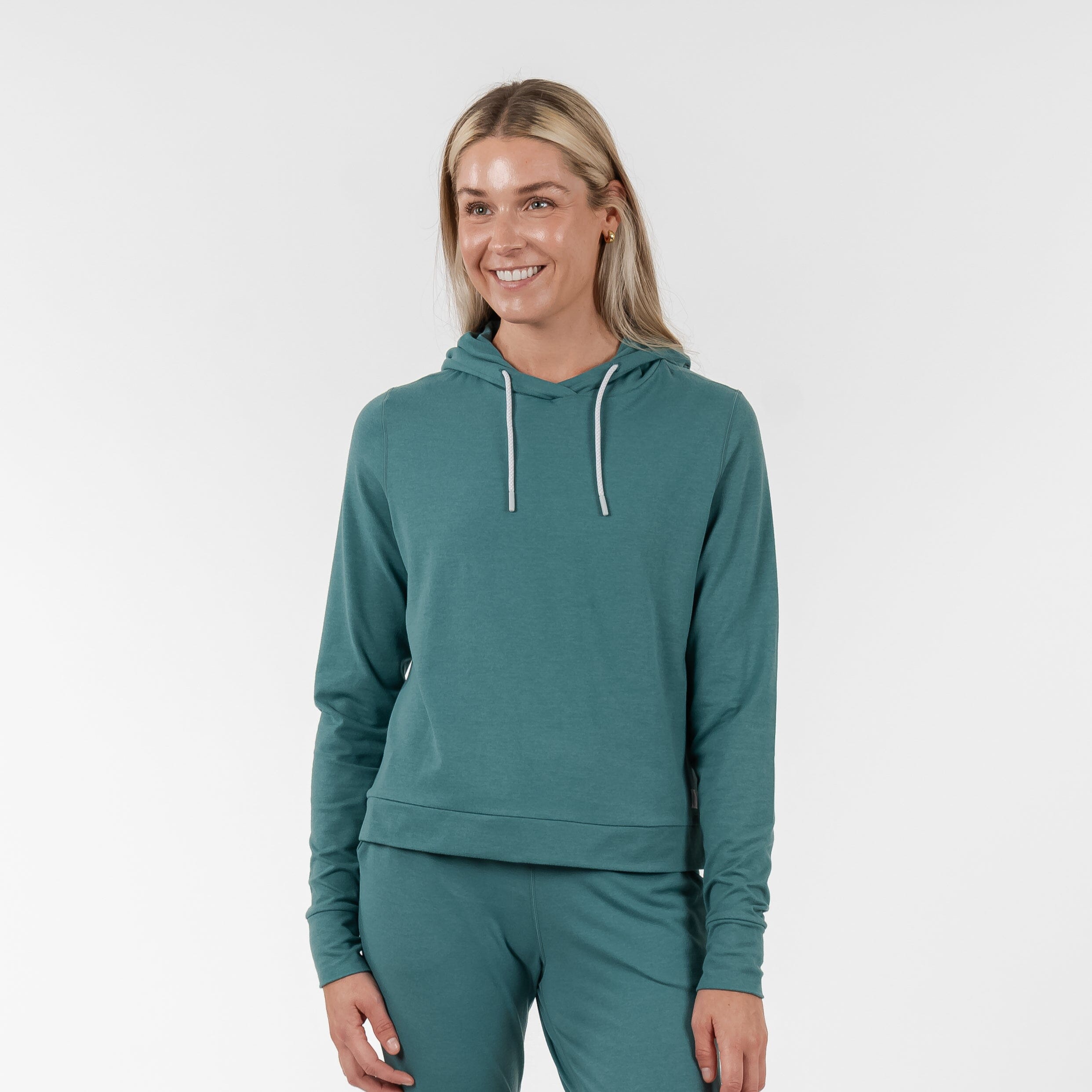 Alternative view of Tempo Performance Hoodie | Heather - Leaf Green/Bullfrog Green