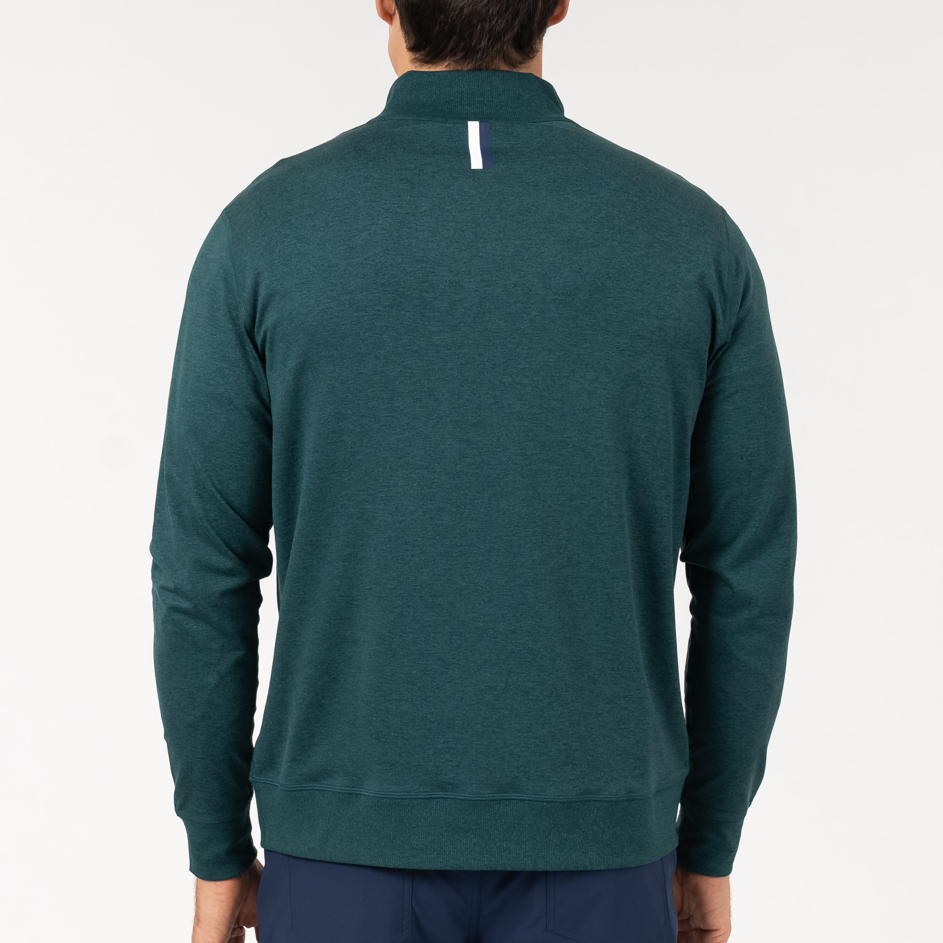 Alternative view of Pace Q-Zip Pullover | Heather - Ponderosa Green/Hunter Green