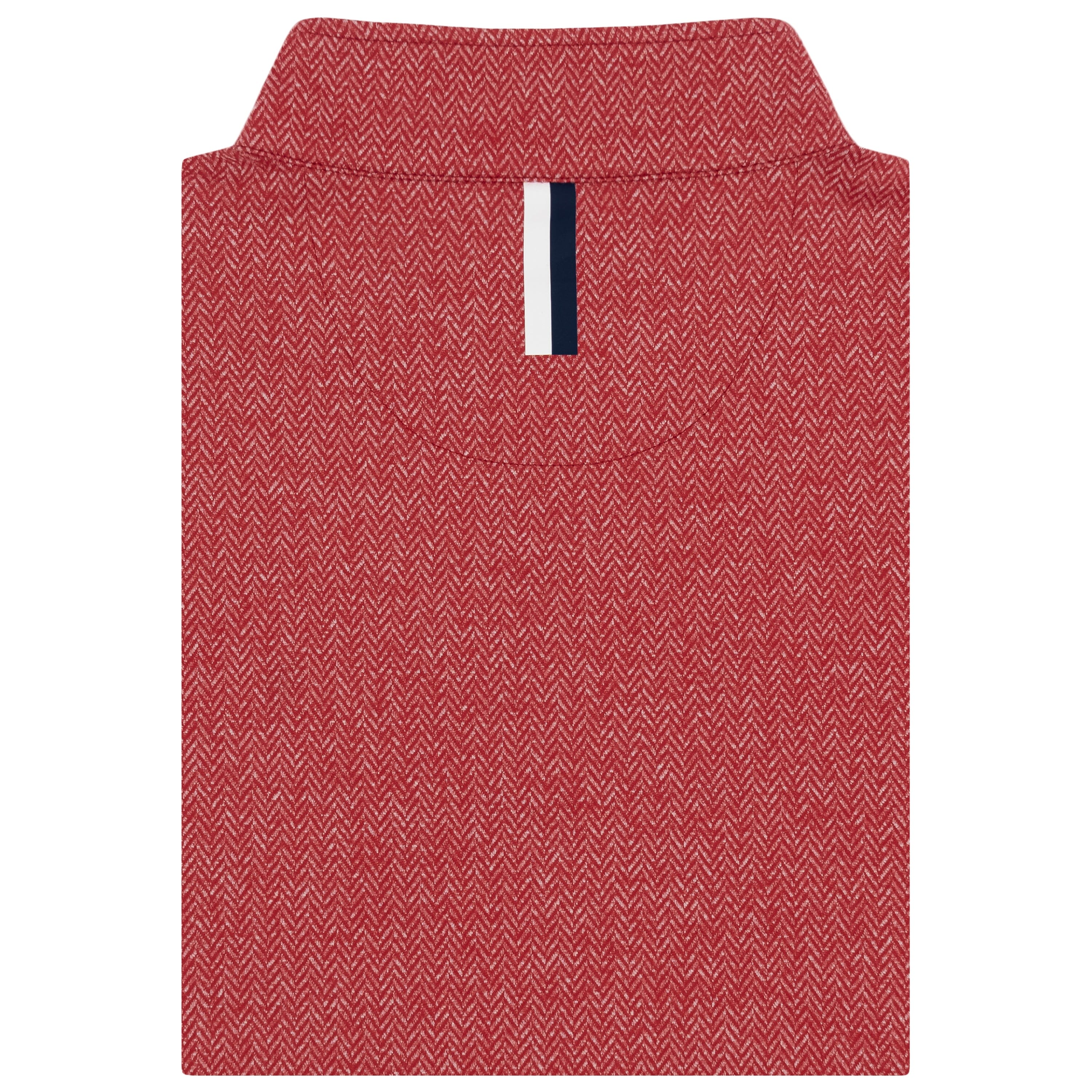 Alternative view of Herringbone Jacquard Performance Q-Zip | The Herringbone Jacquard - Cardinal Red/White