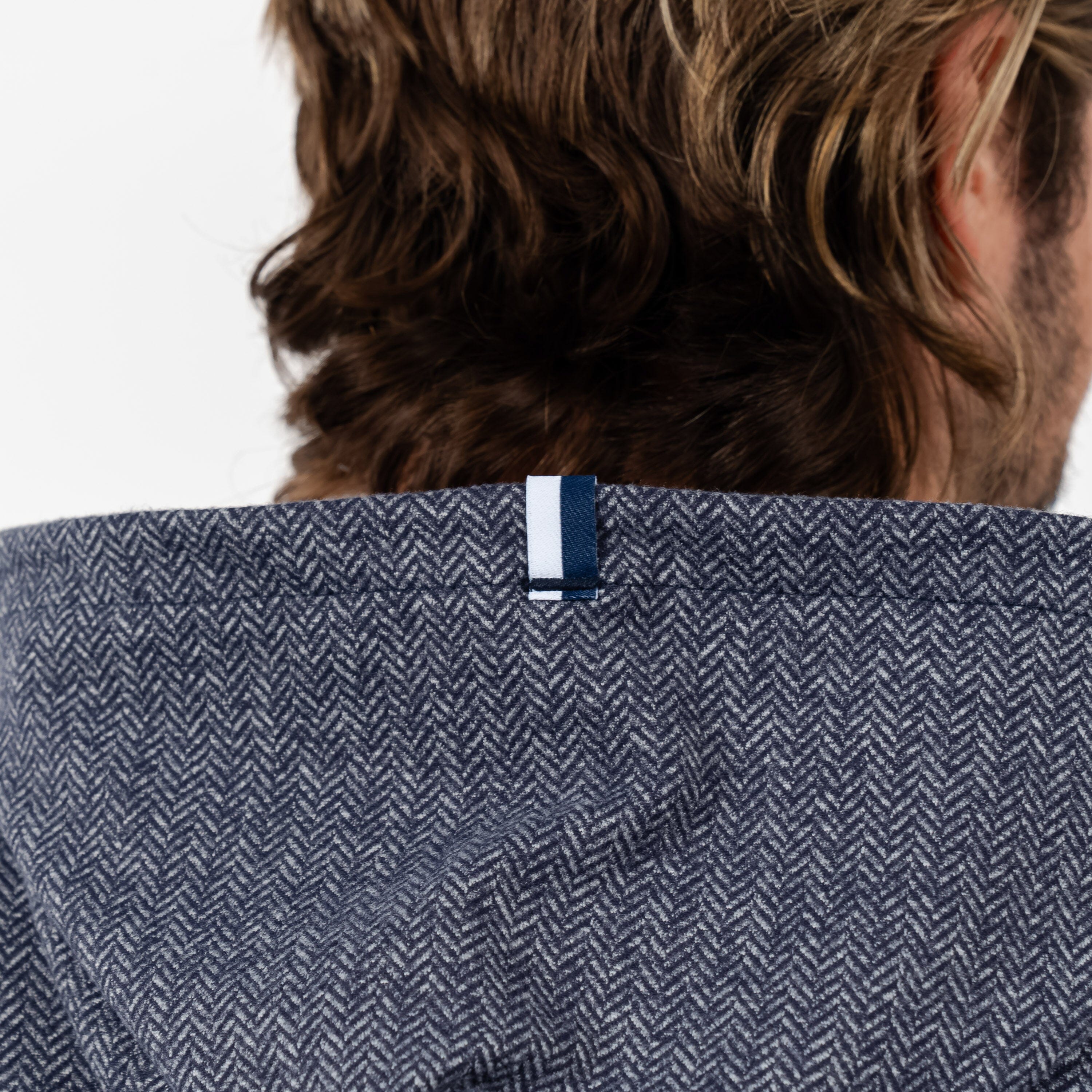 Alternative view of Hesi Performance Hoodie | Herringbone Jacquard - Fleet Navy/White