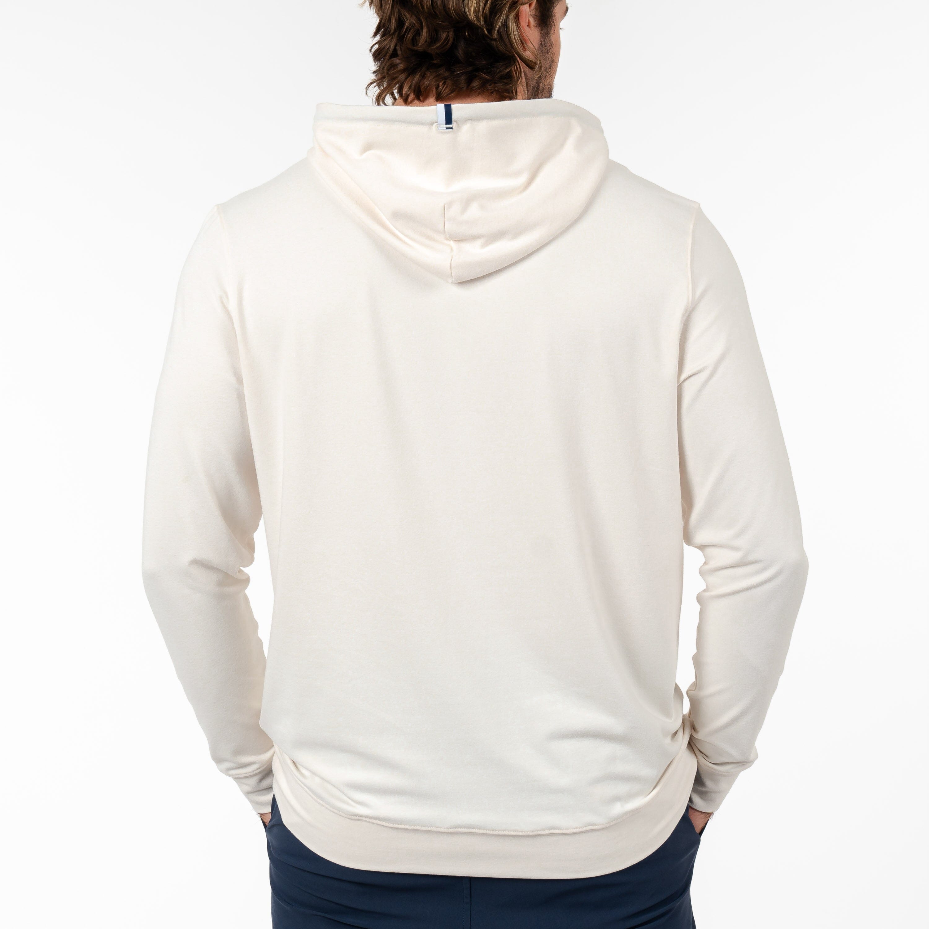 Alternative view of Hesi Performance Hoodie | Heather - Ivory/Parchment White - FLAG 1 RED