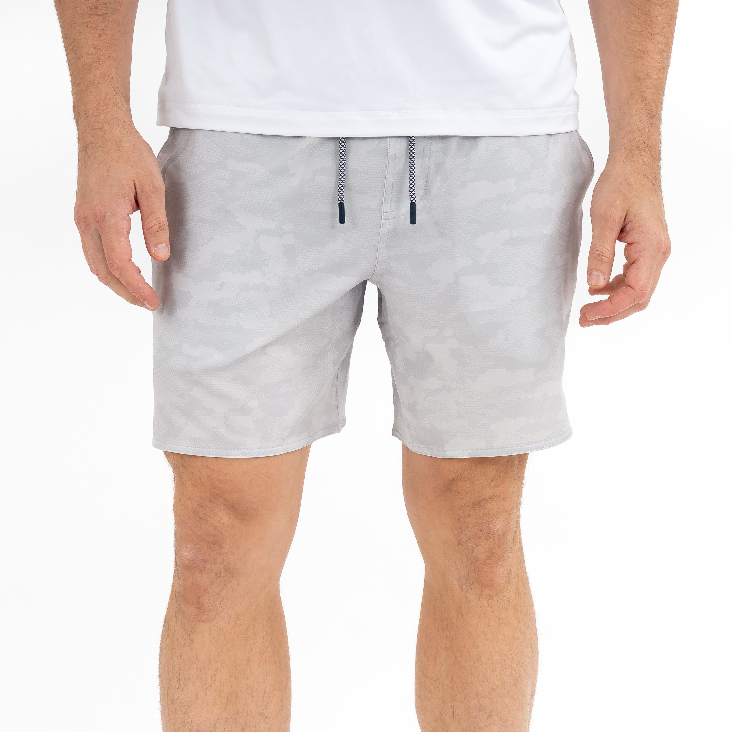 Grit Gym Short - 7" | The Hex Camo - Stratus Grey