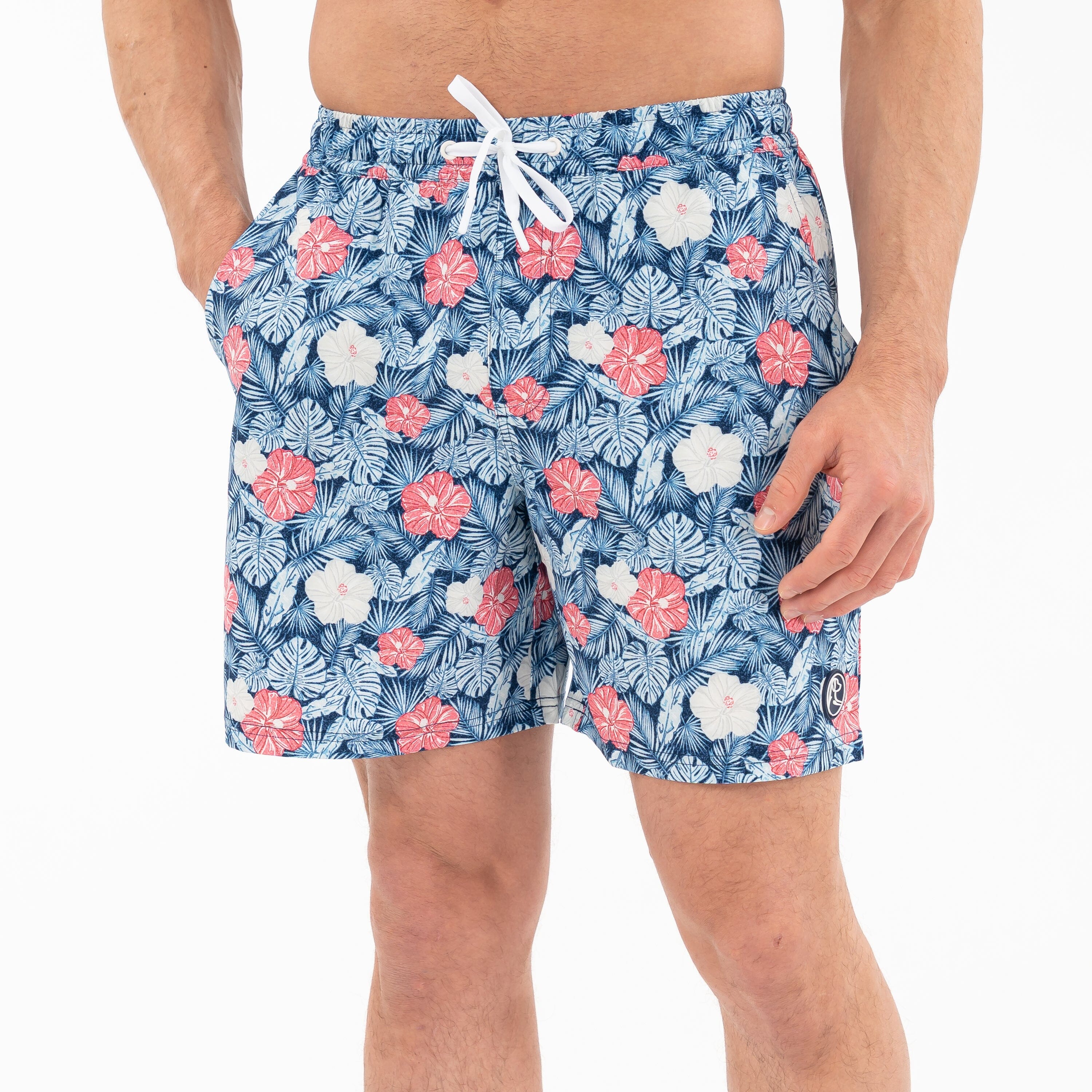 Alternative view of Medley Swim Trunk | The Hibiscus - Admiral Navy/Pale Blue