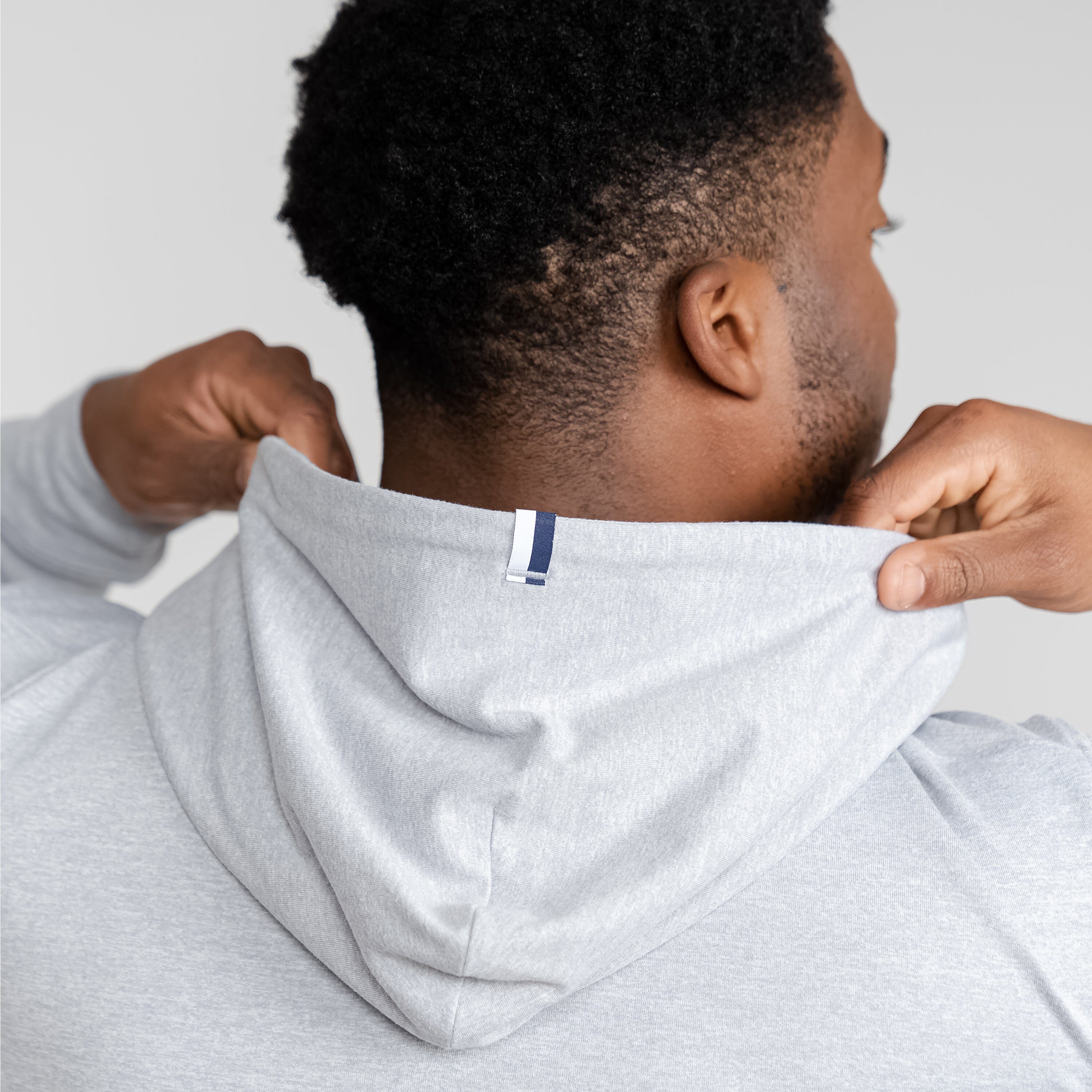 Alternative view of Hesi Performance Hoodie | Heather - Stainless Steel/White