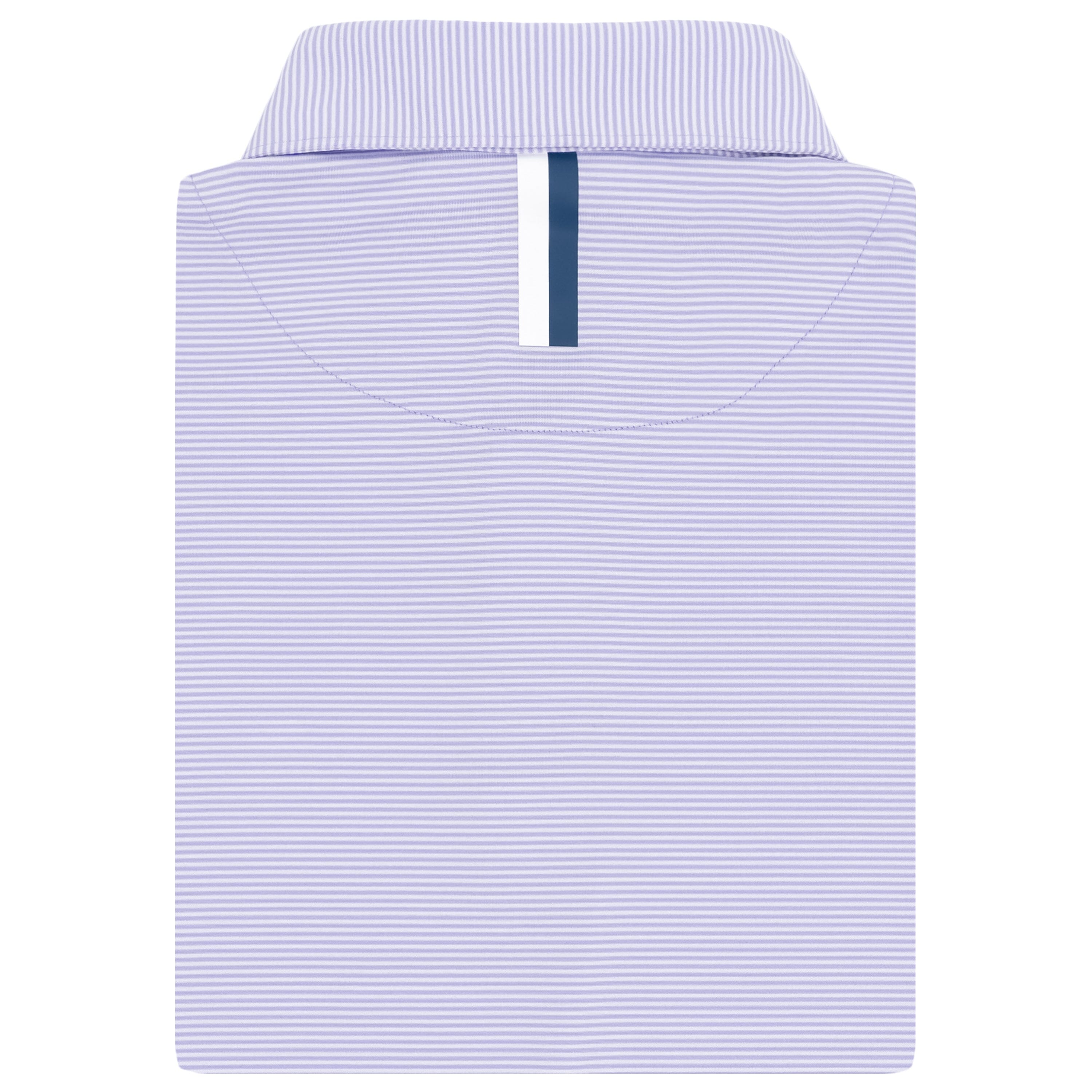 Alternative view of The Crispy Stripe | Performance Polo | The Crispy Stripe - Lavender/White