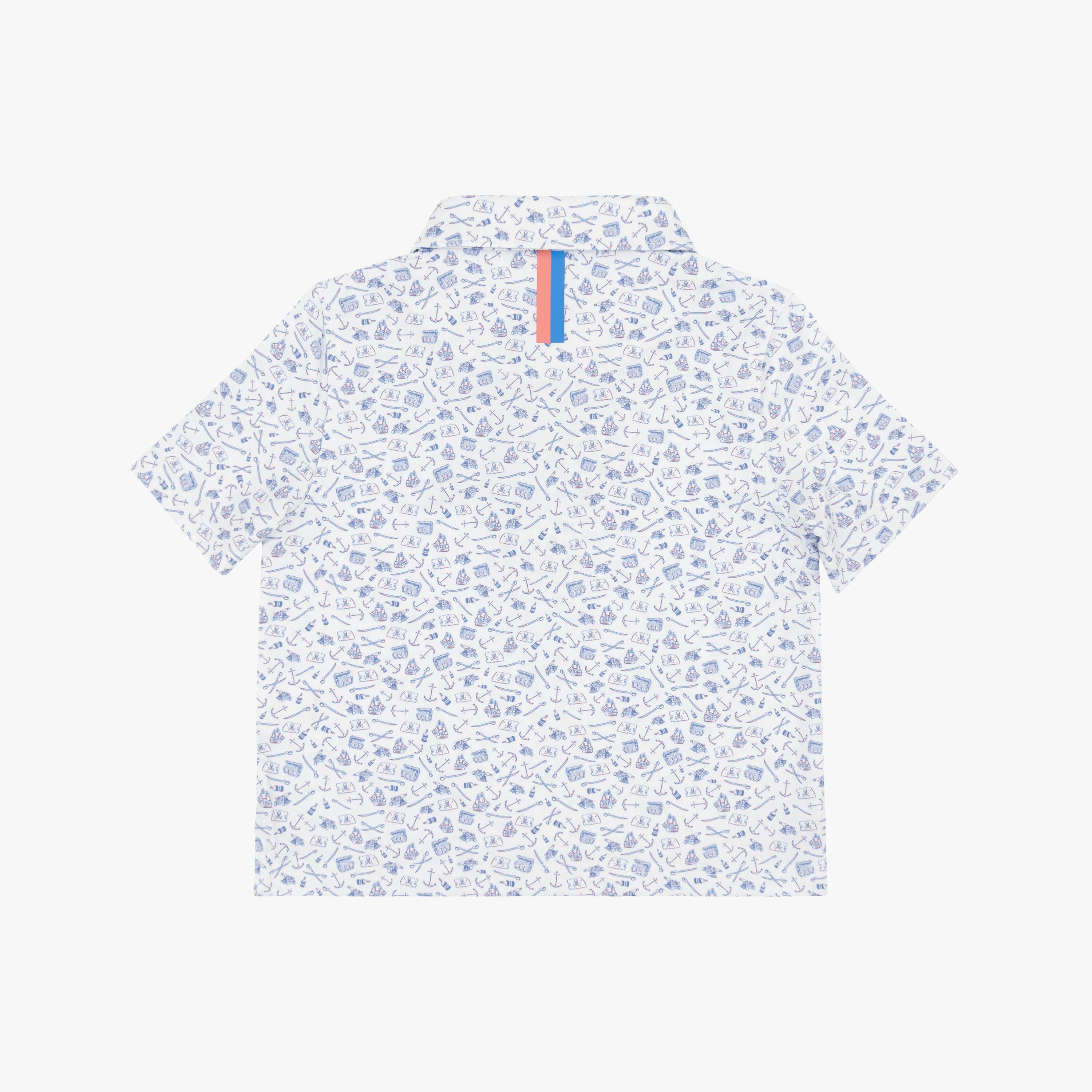 Alternative view of The Lil' Ahoy | Performance Polo | The Ahoy - White/Caicos Blue