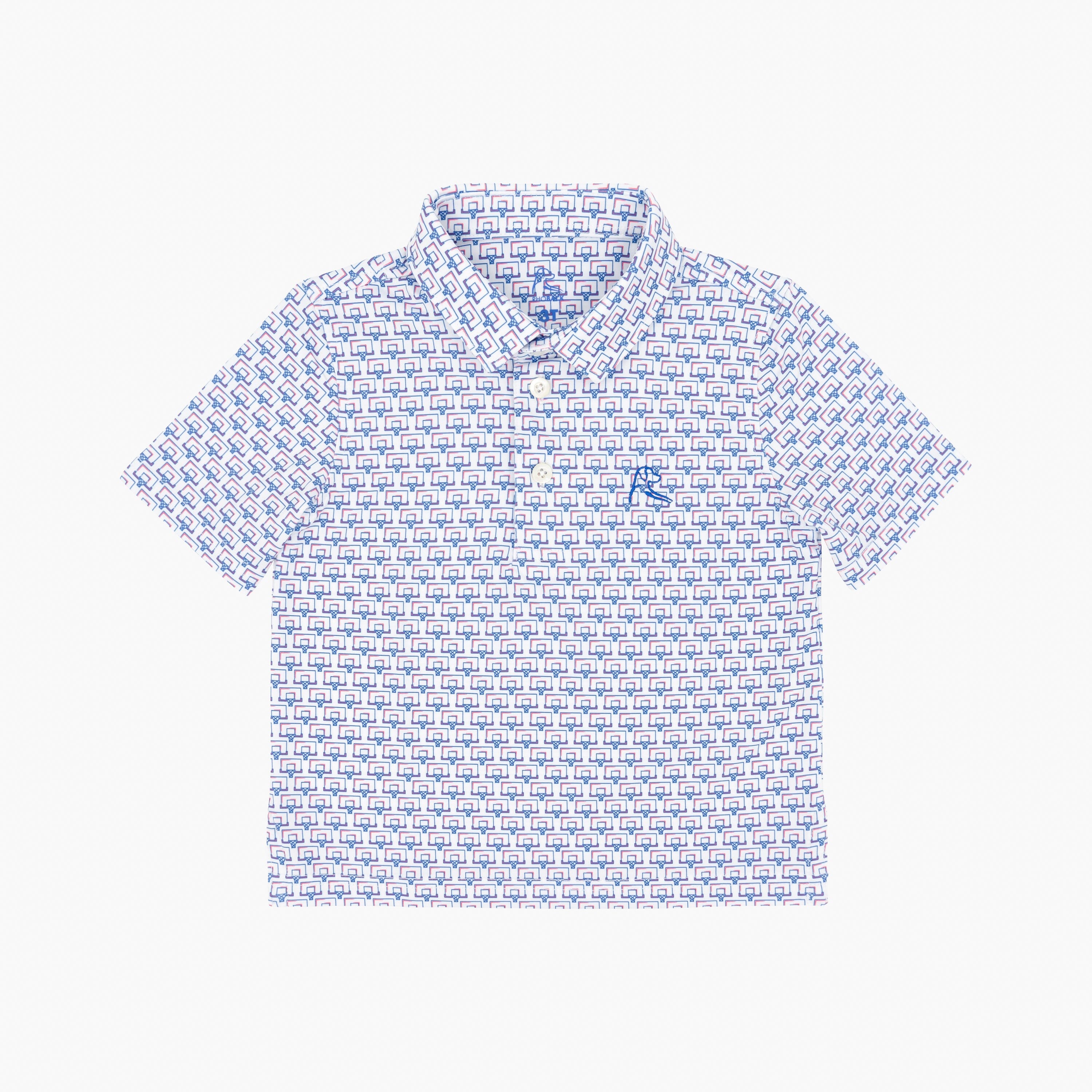 The Lil' Bucket | Performance Polo | The Bucket - White/Bunker Blue