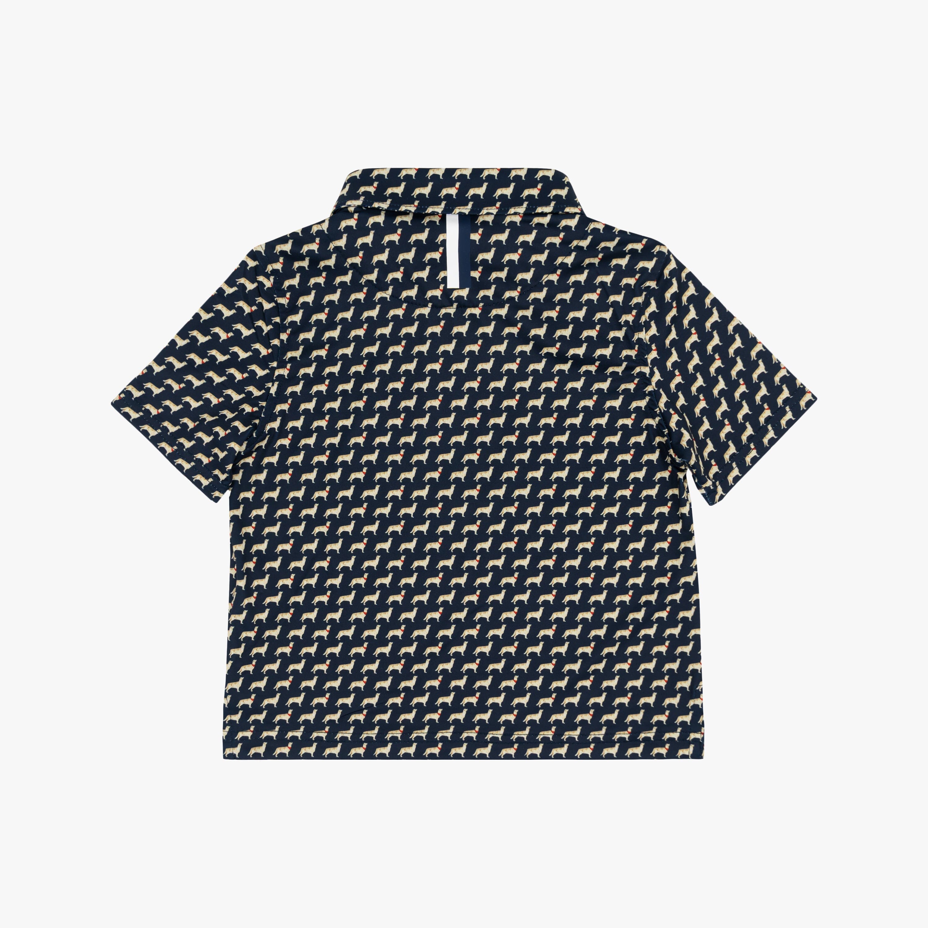 Alternative view of The Lil' Golden Retriever | Performance Polo | The Golden Retriever - Fleet Navy/Autumn Gold