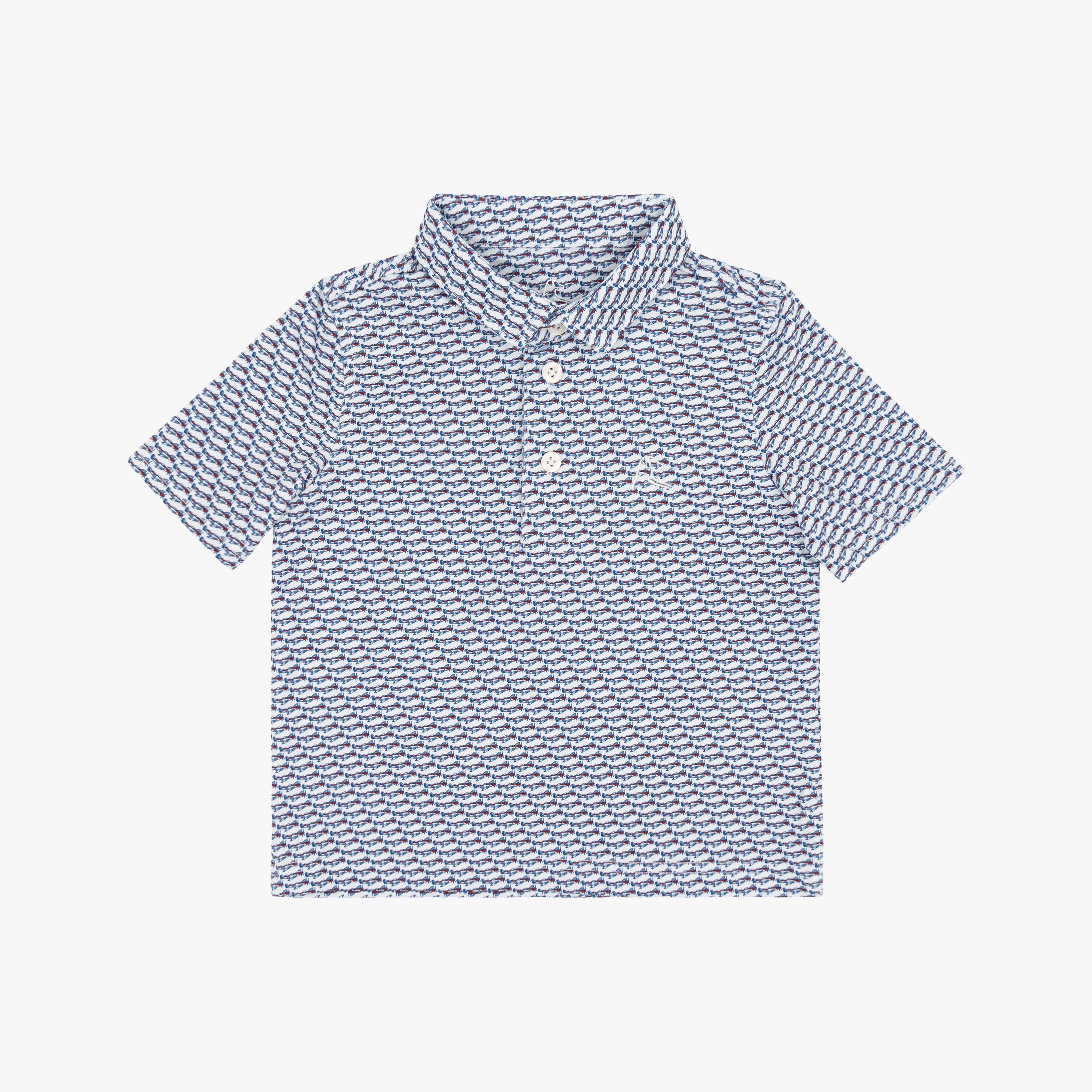 The Lil' Stang | Performance Polo | The Stang - White/Classic Red