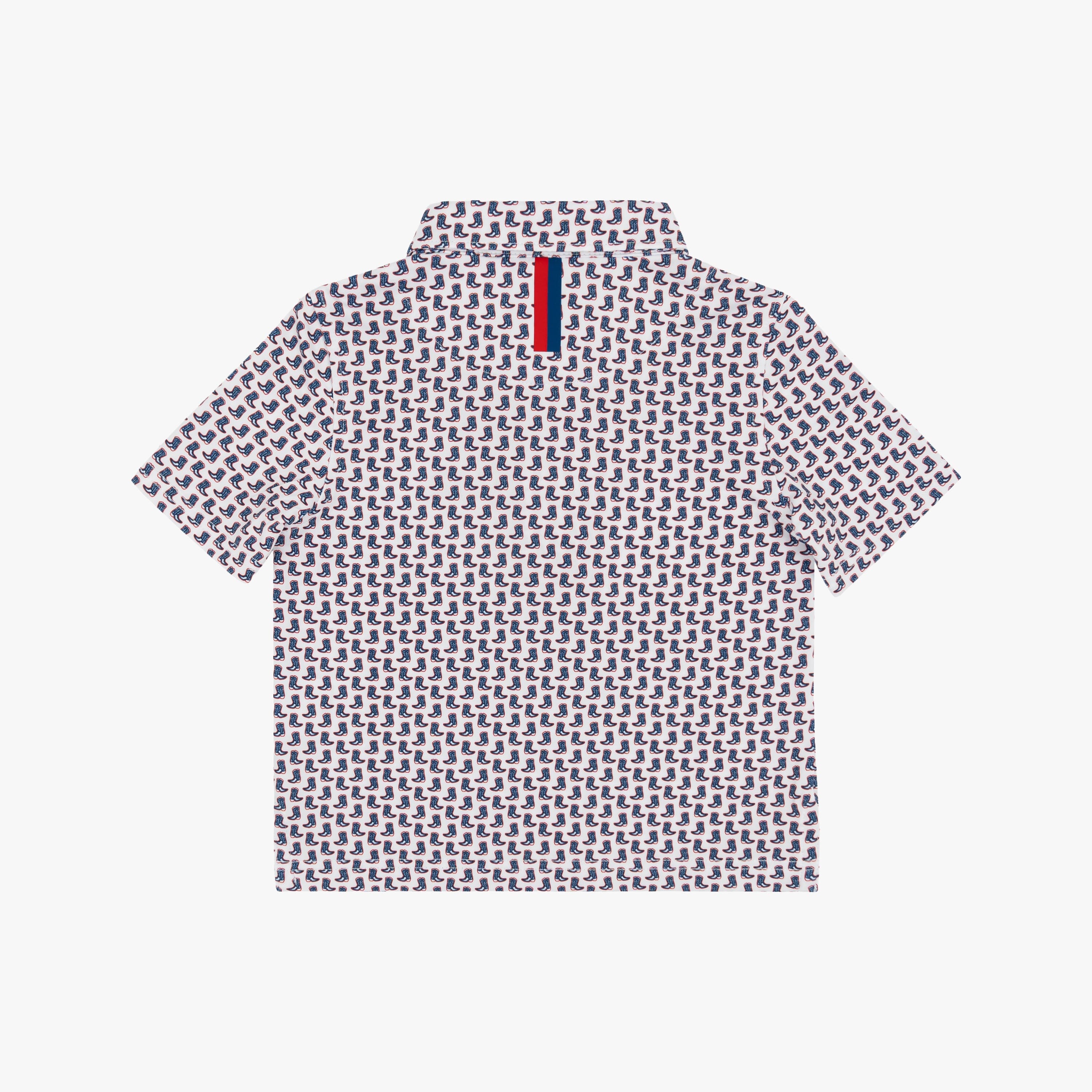 Alternative view of The Lil' Western | Performance Polo | The Western - White/Shoal Blue