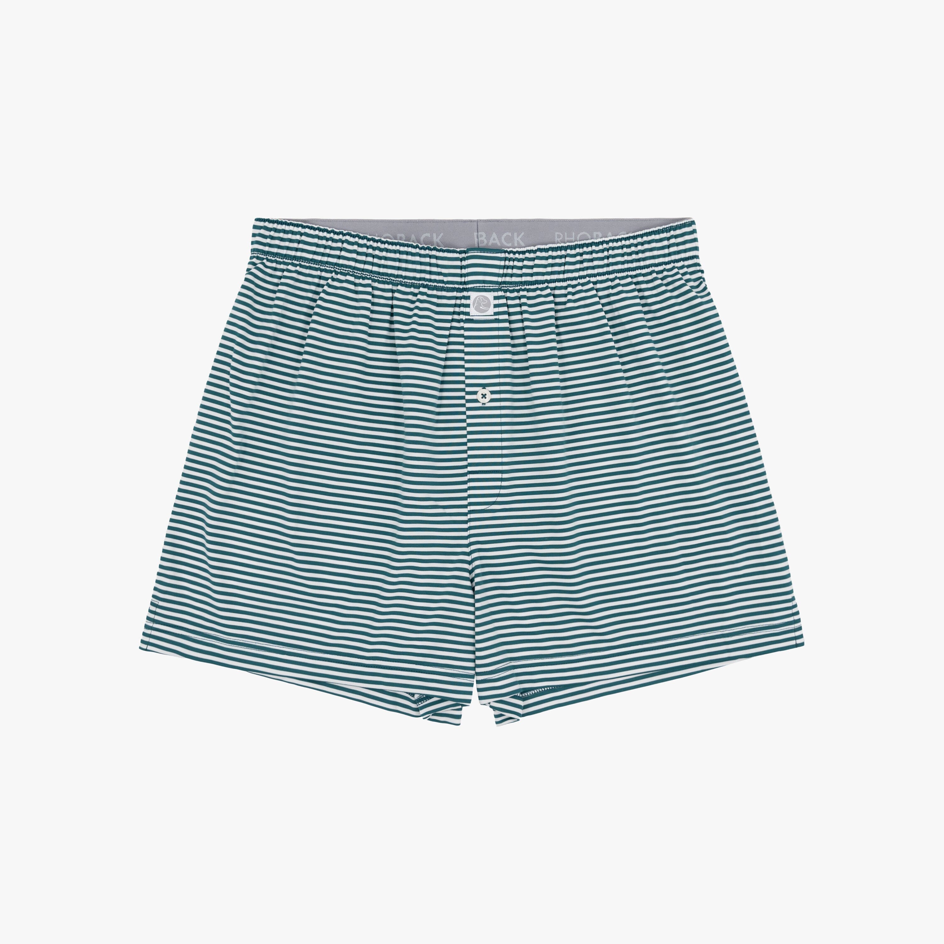 Breeze Performance Boxer | The Birdie Stripe - Midnight Green/White