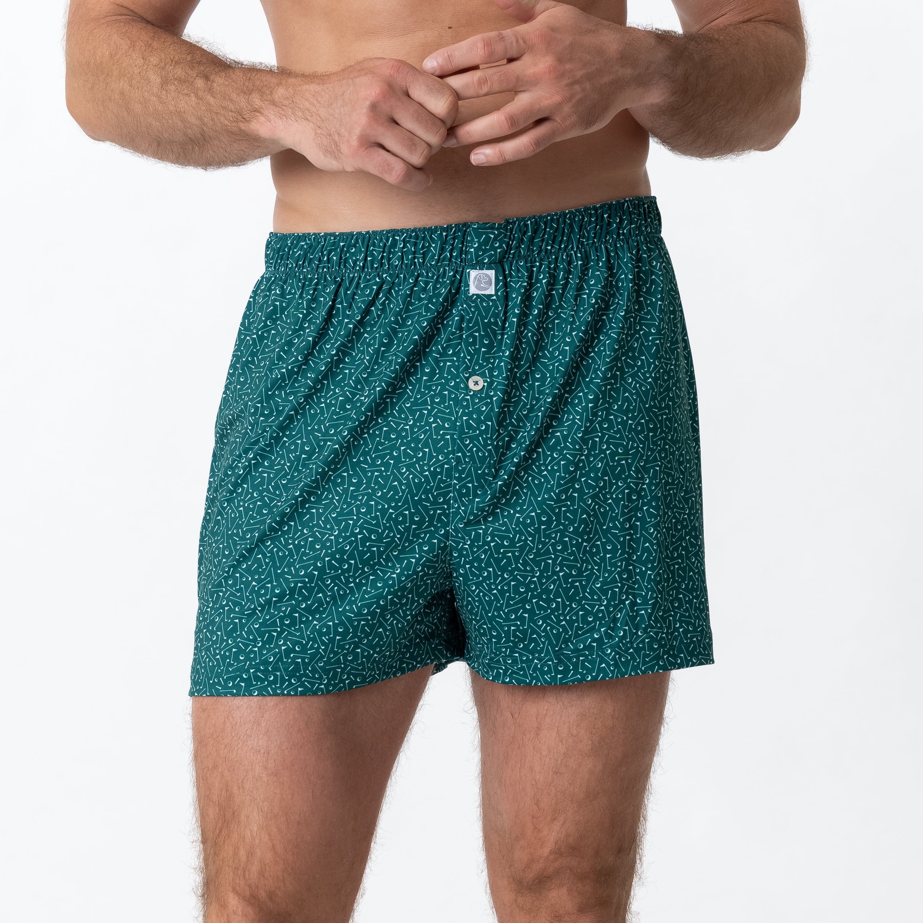 Alternative view of Breeze Performance Boxer | The Mulligan - Fairway Green/White