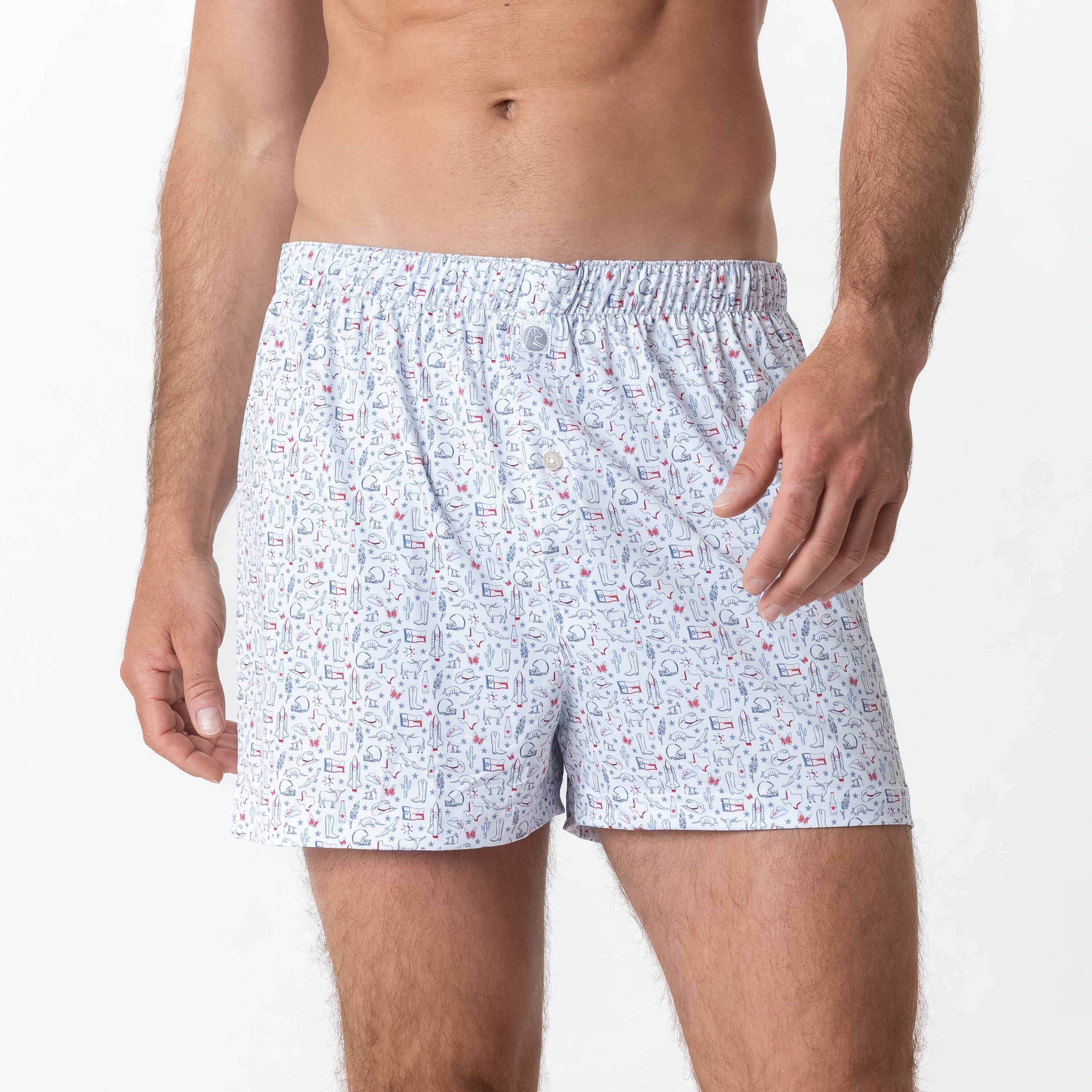 Alternative view of Breeze Performance Boxer | The Texan - White/Short Stop Blue