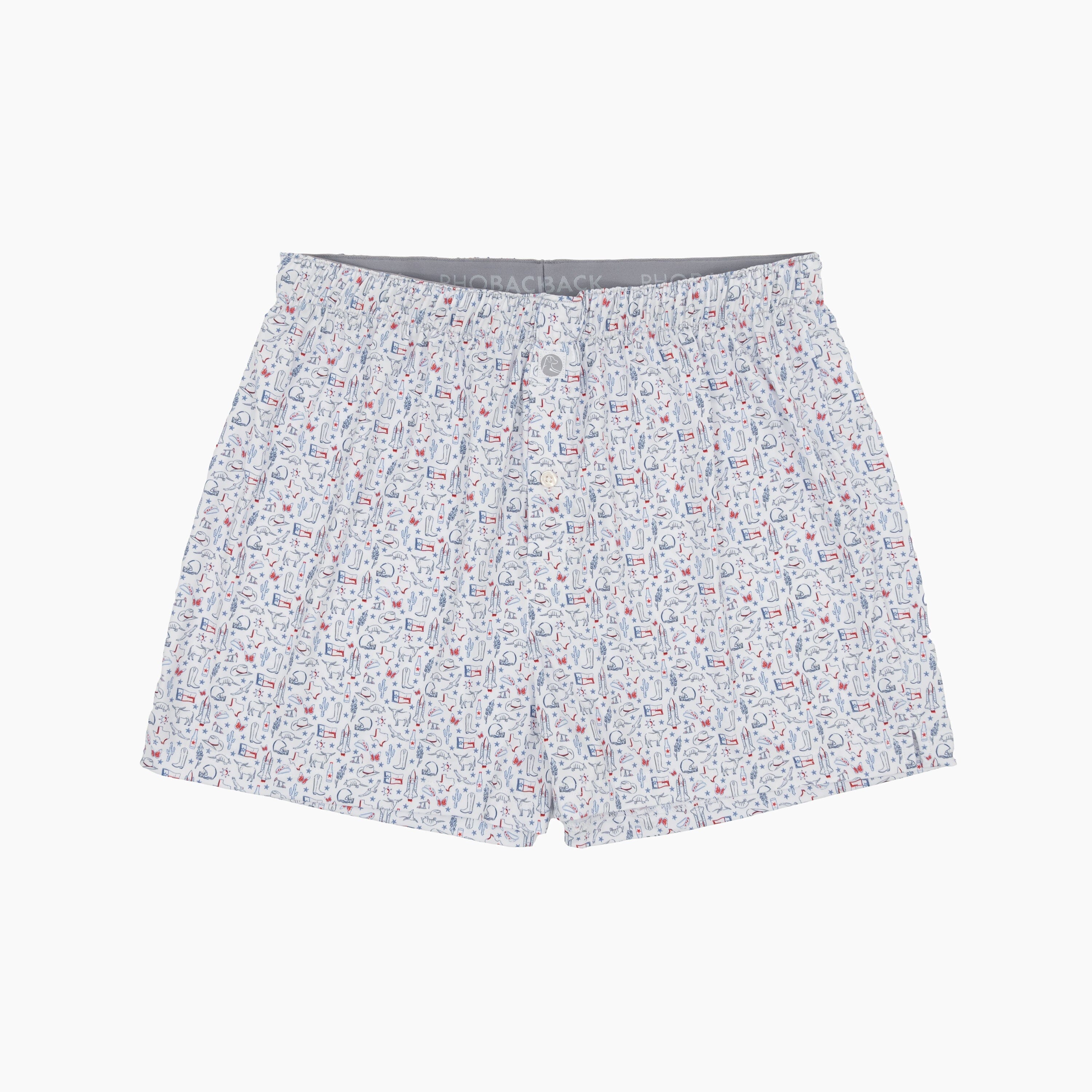 Breeze Performance Boxer | The Texan - White/Short Stop Blue