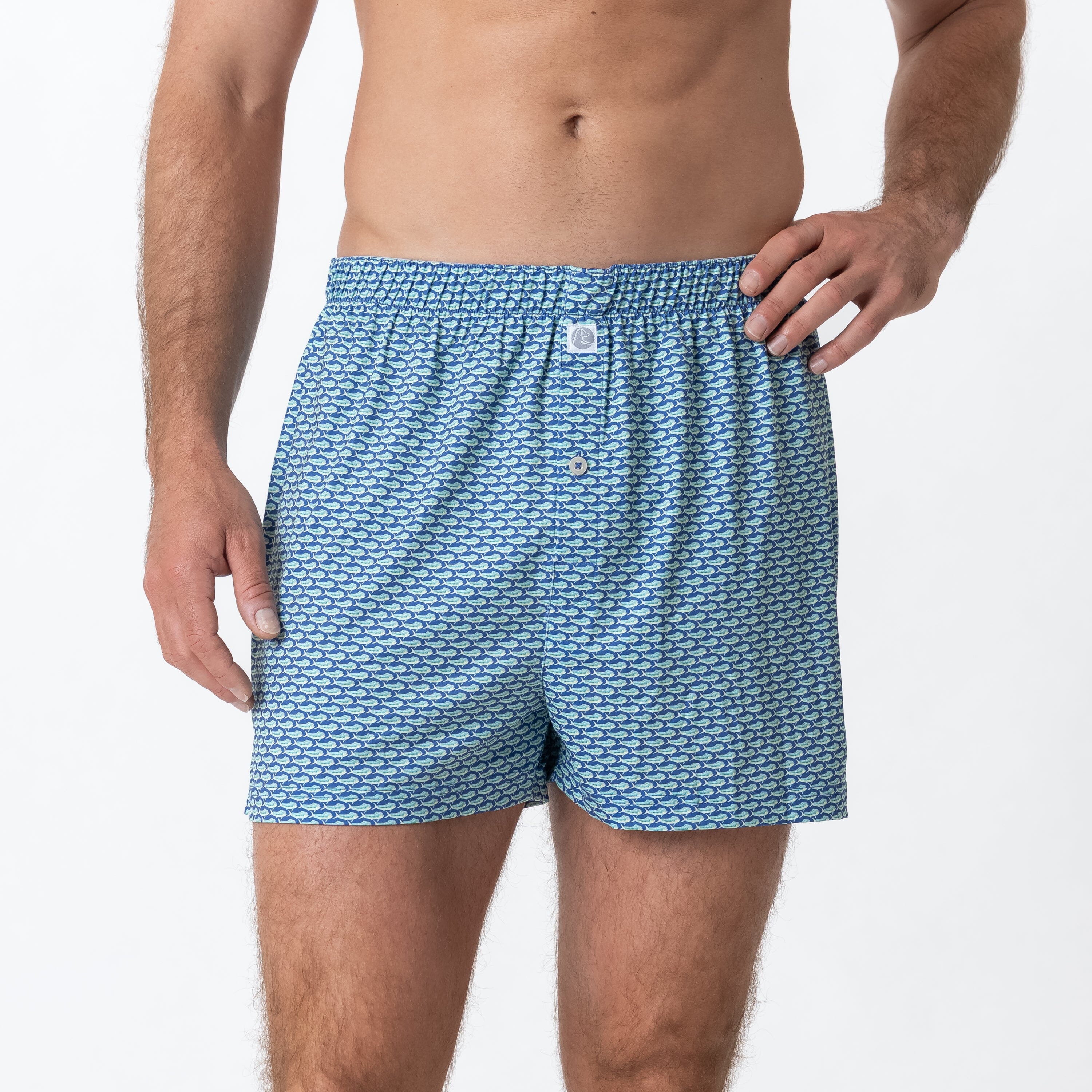 Alternative view of Breeze Performance Boxer | The Mini Mahi - Bunker Blue/Bright Jade