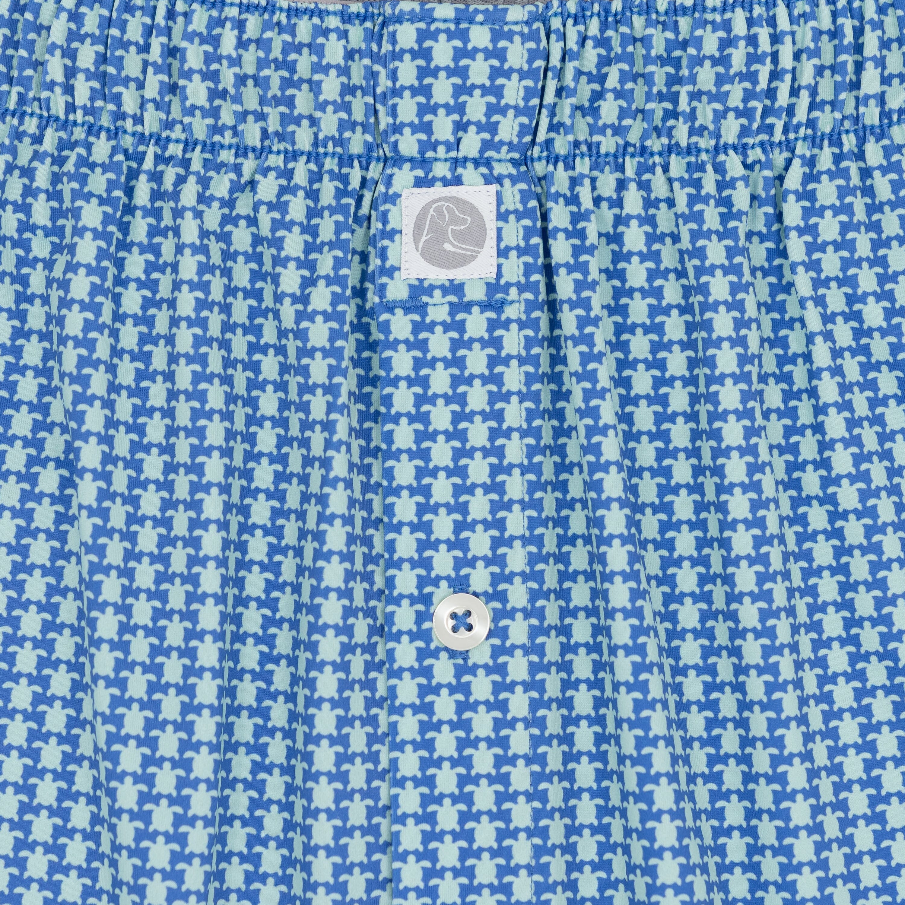Alternative view of Breeze Performance Boxer | The Turtle Tile - Bunker Blue/Antigua Green