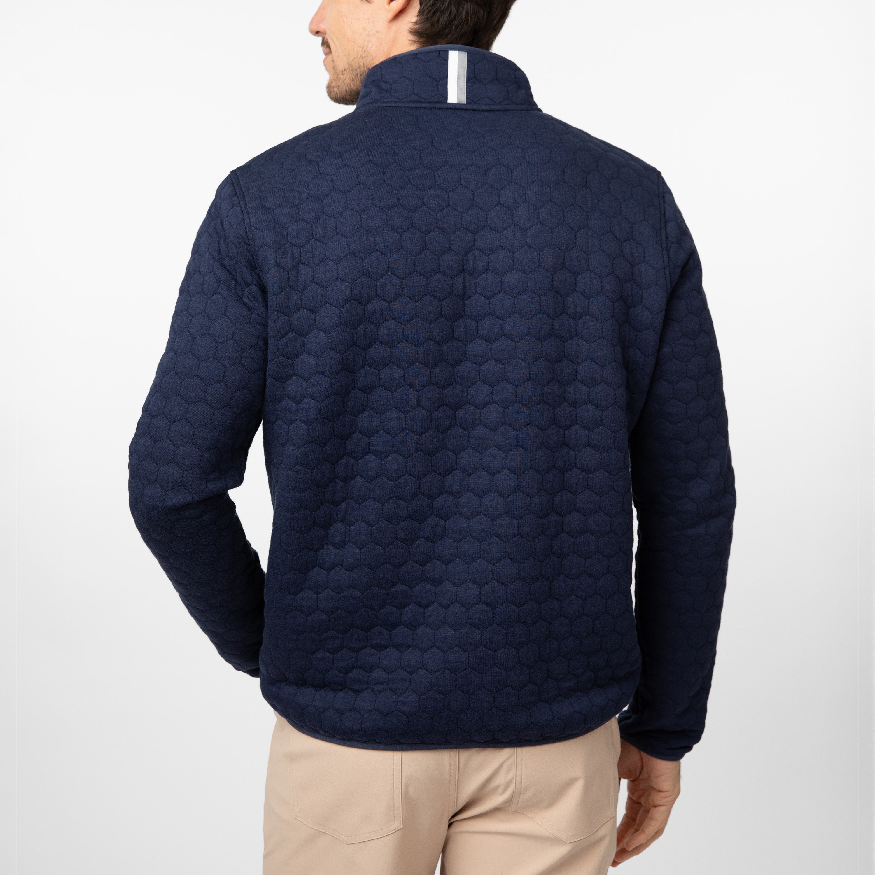 Alternative view of Hex Q-Snap Pullover | Solid - Fleet Navy
