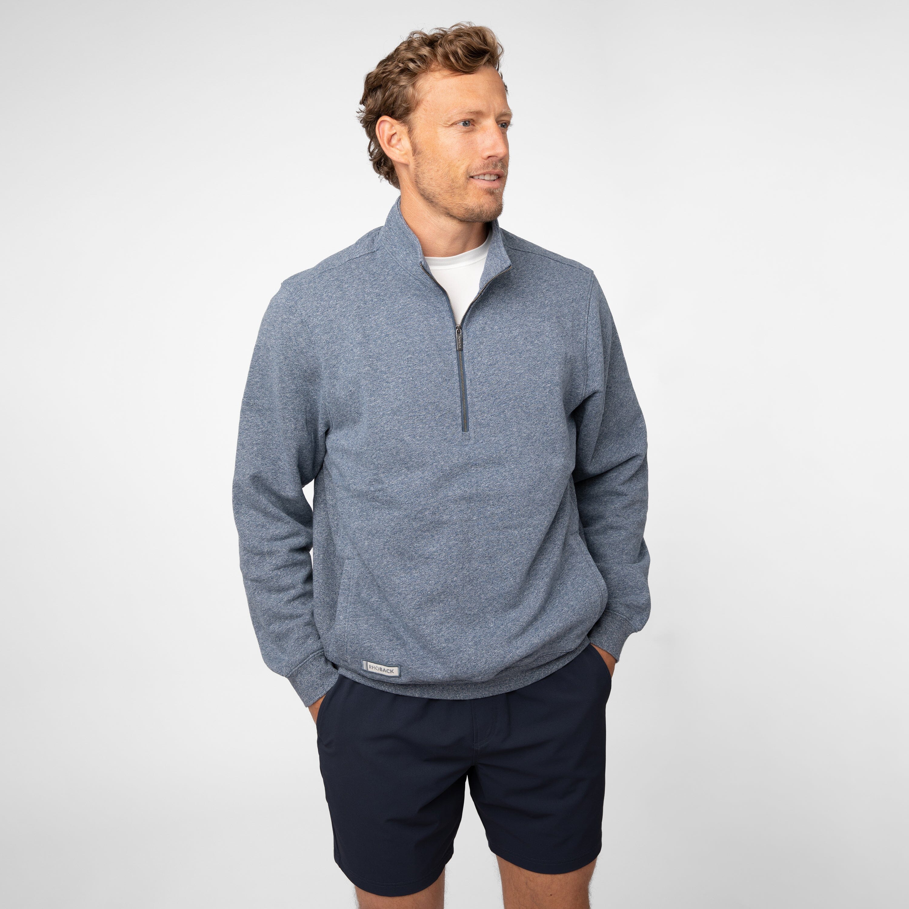 Ready Half-Zip | Heather - Blue Steel