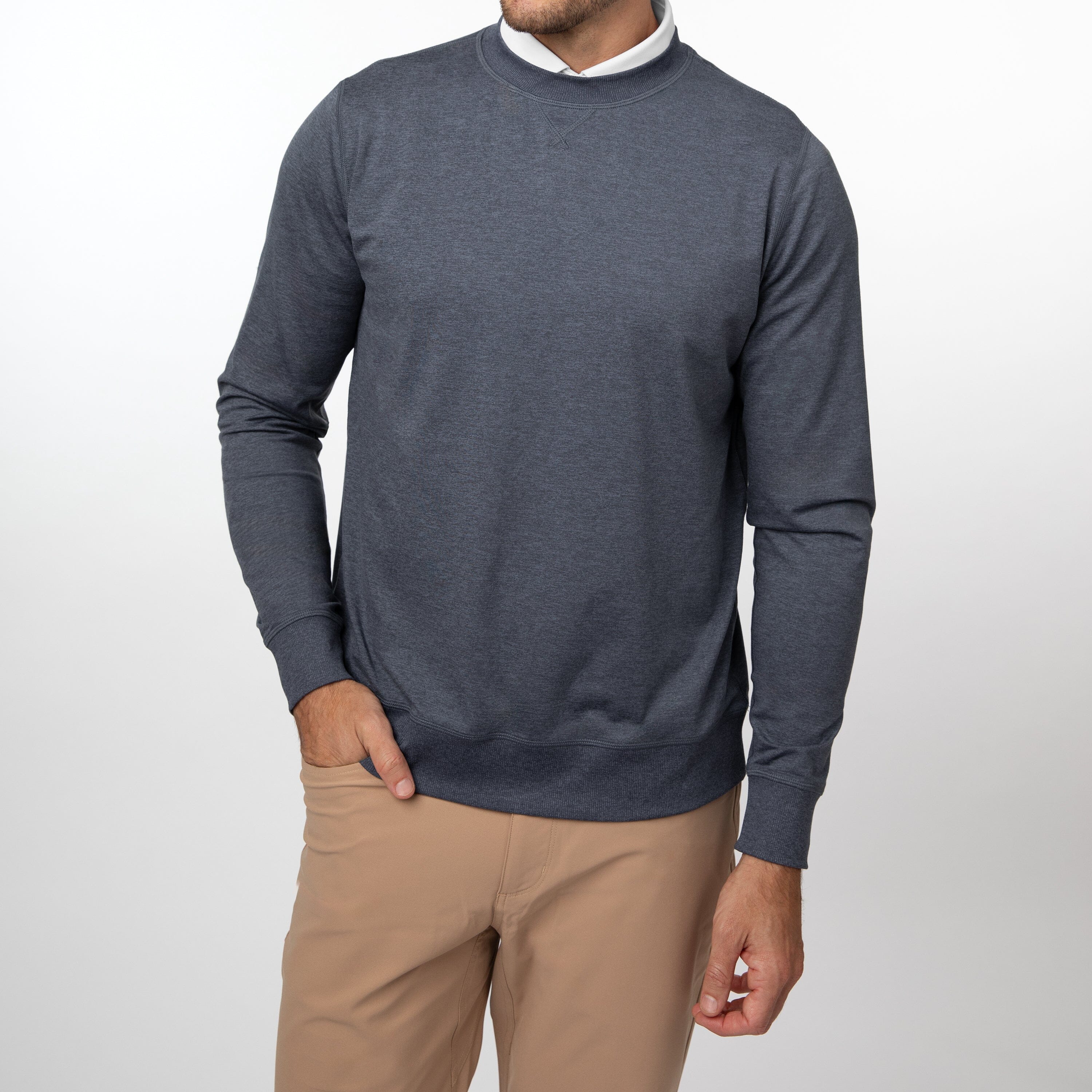 Alternative view of Pace Performance Crew | Heather - Postgame Grey/Everest Grey