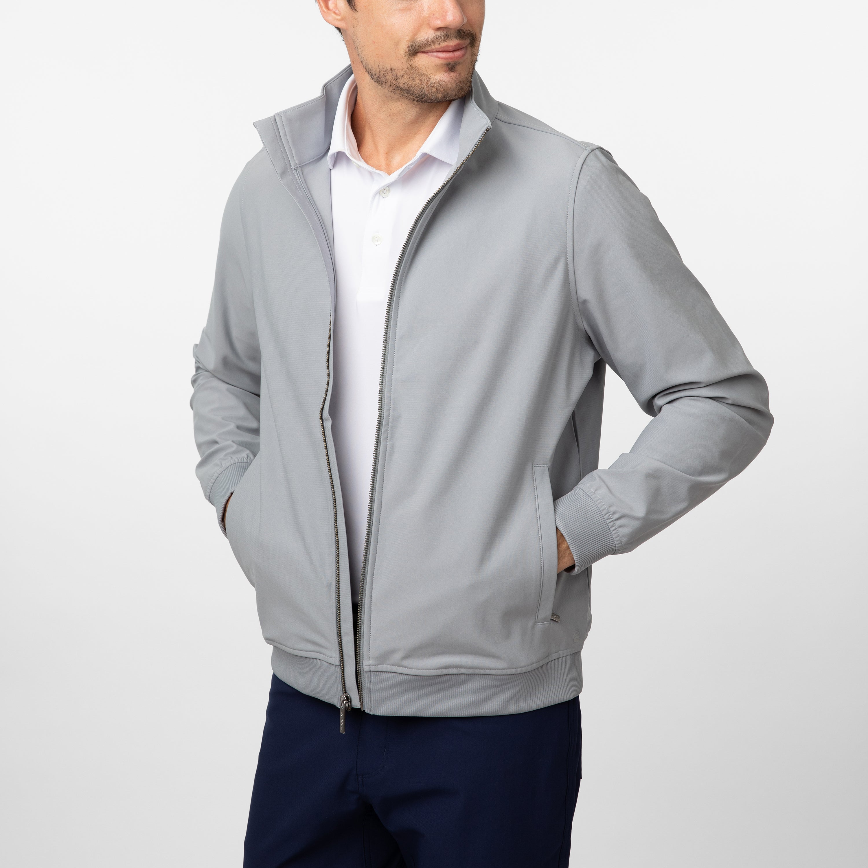 Alternative view of Delta Bomber Jacket | Solid - Stainless Steel