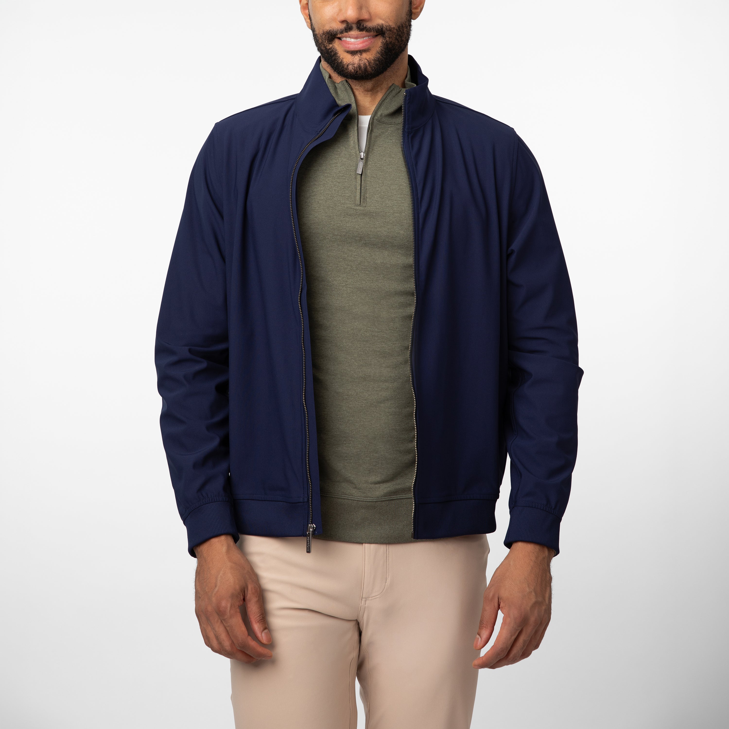 Alternative view of Delta Bomber Jacket | Solid - Fleet Navy