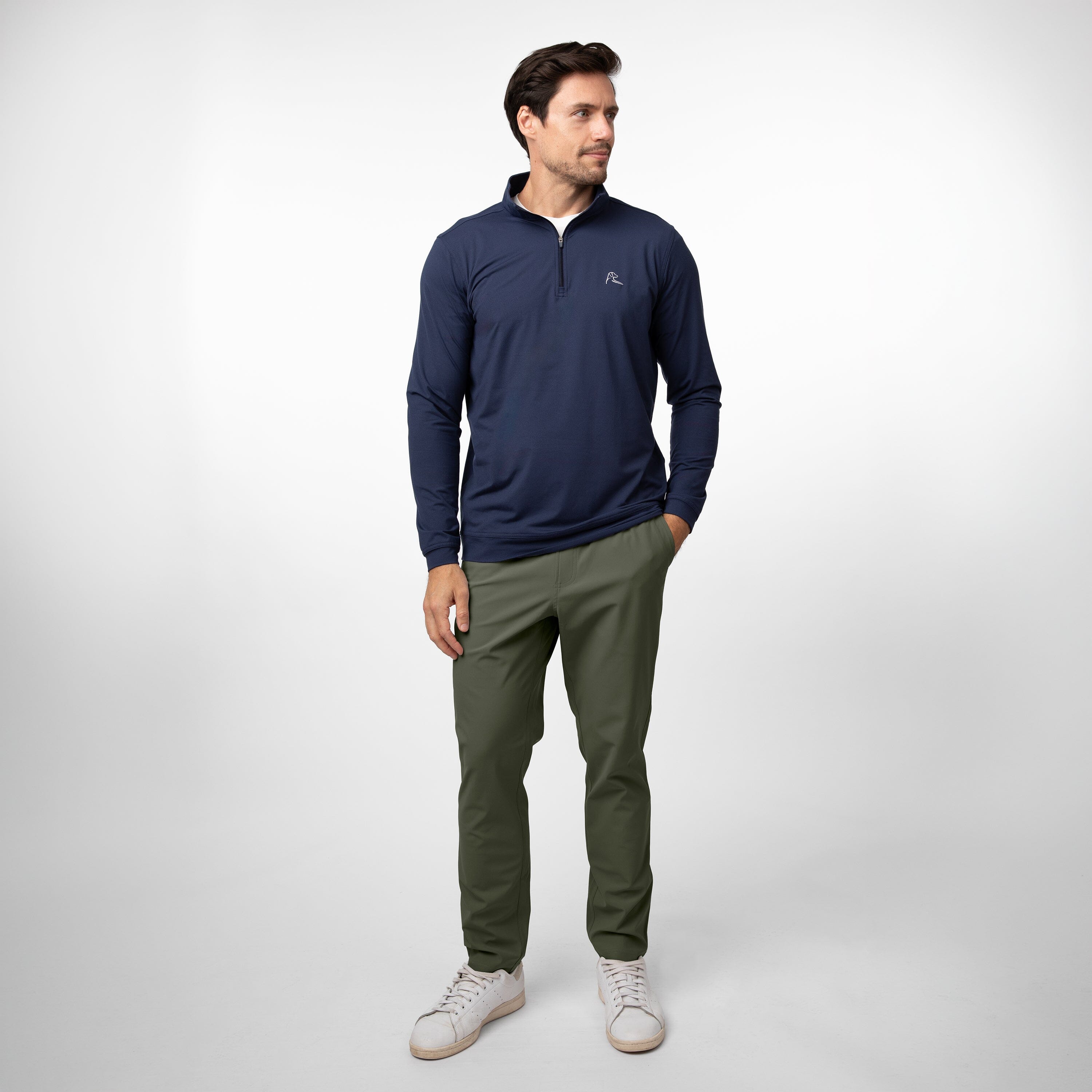 Alternative view of Delta Performance Pull-On Pant | Solid - Moss Green