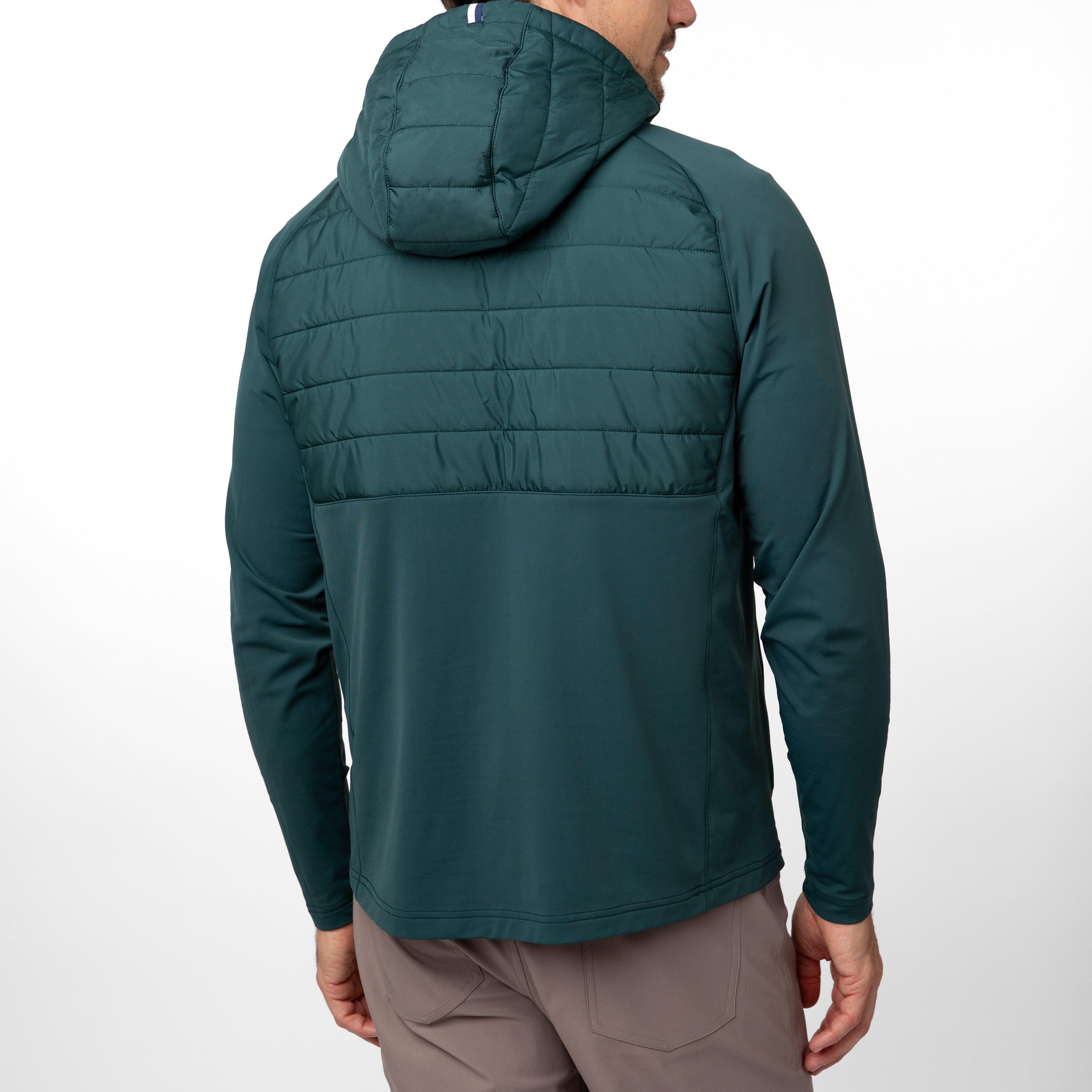 Alternative view of Fulton Hybrid Half-Zip Hoodie | Solid - Ponderosa Green