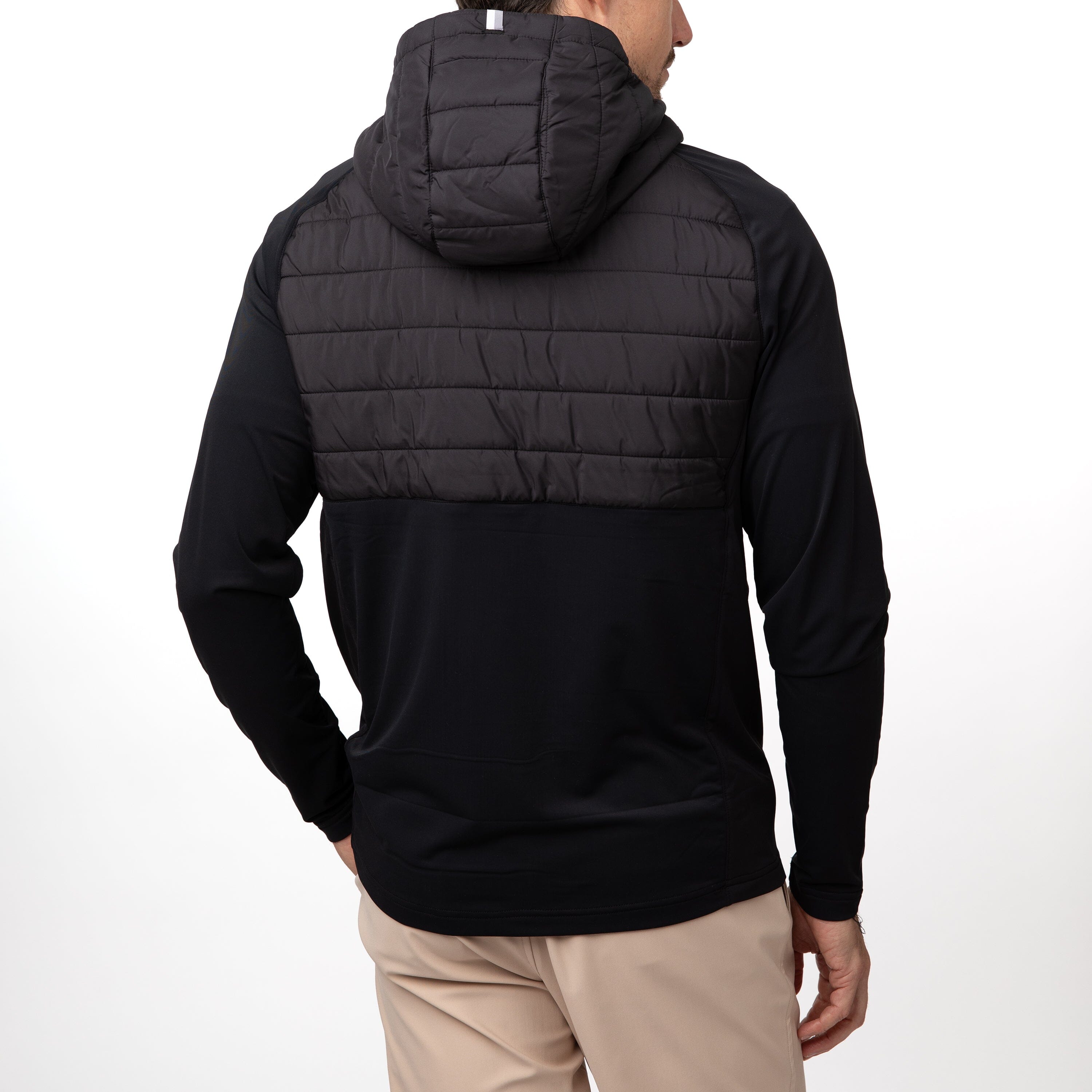 Alternative view of Fulton Hybrid Half-Zip Hoodie | Solid - Black