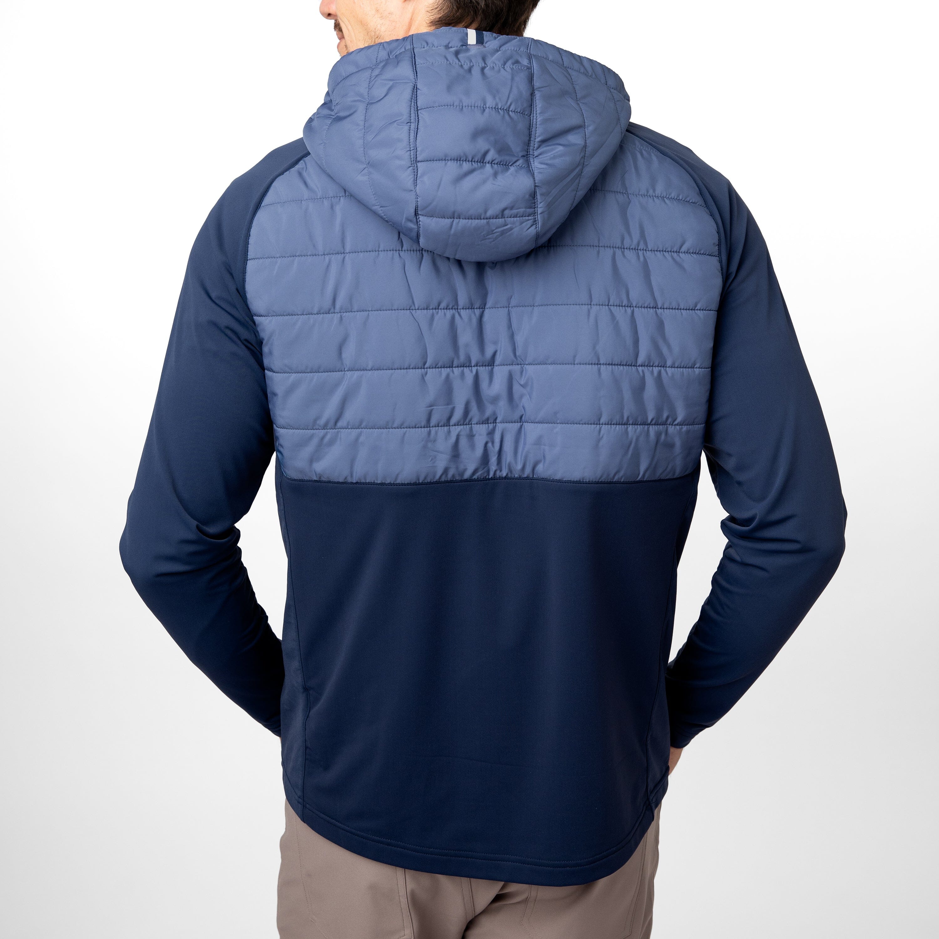 Alternative view of Fulton Hybrid Half-Zip Hoodie | Colorblock - Fleet Navy/Coastal Blue