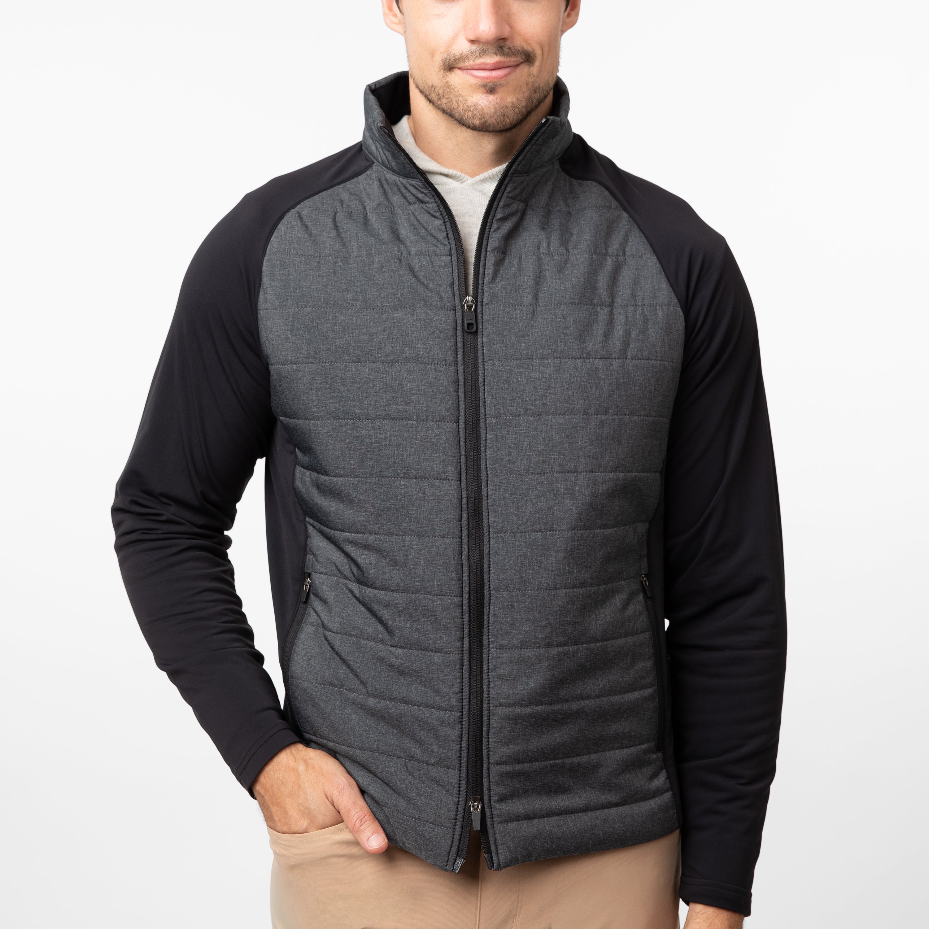 Fulton Hybrid Jacket | Heather - Black/White