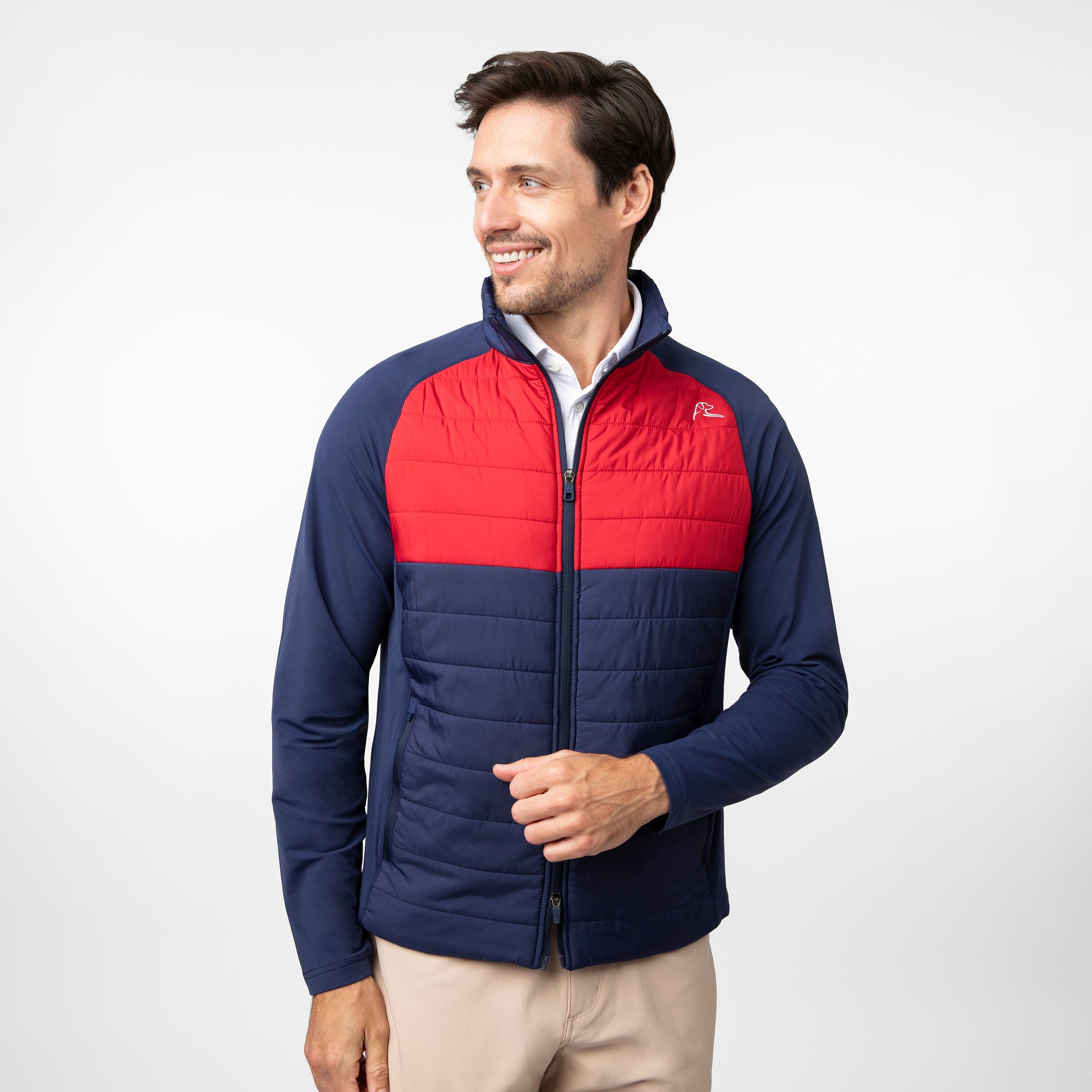 Fulton Hybrid Jacket | Colorblock - Fleet Navy/Cardinal Red - USA