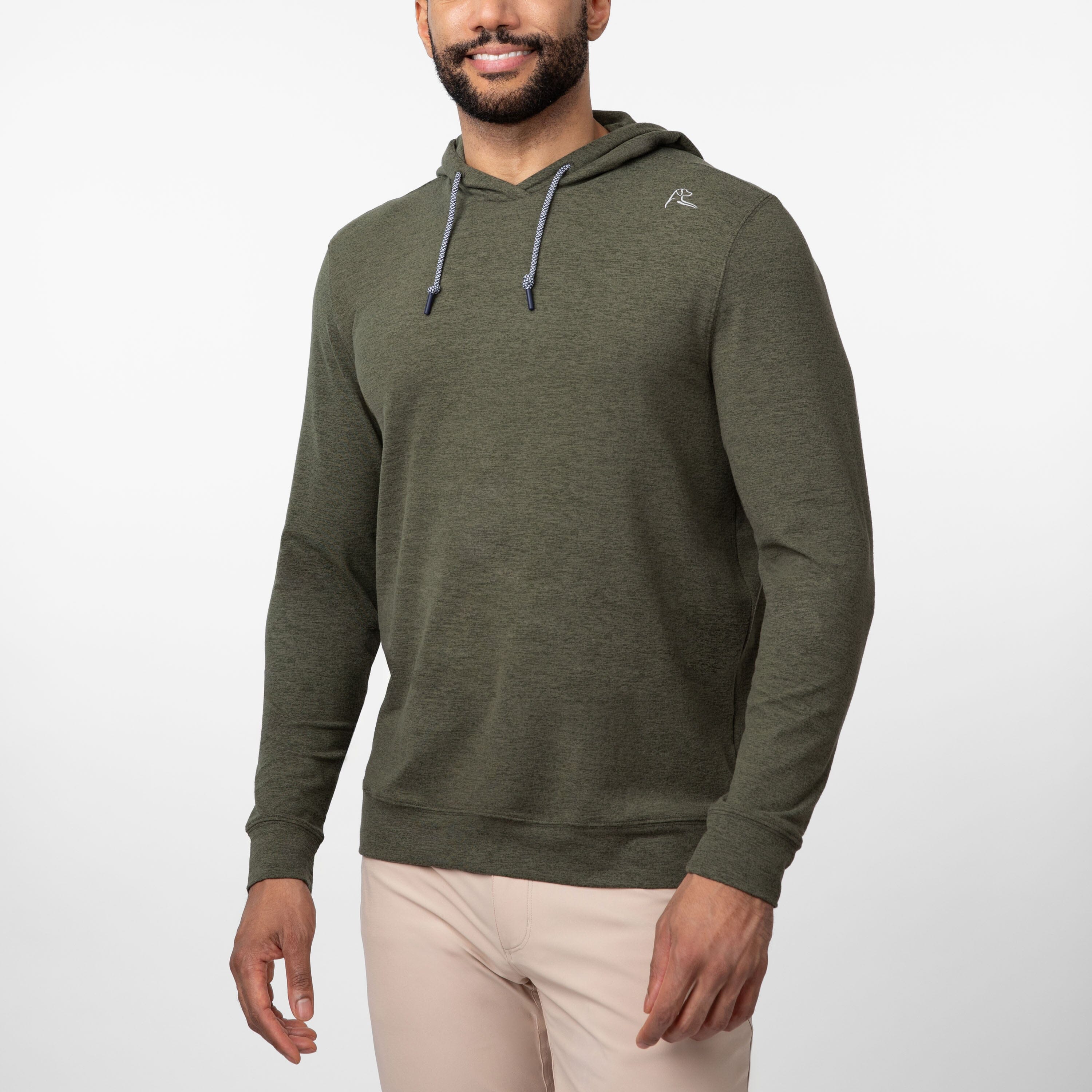 Hesi Performance Hoodie | Heather - Dark Olive/Moss Green
