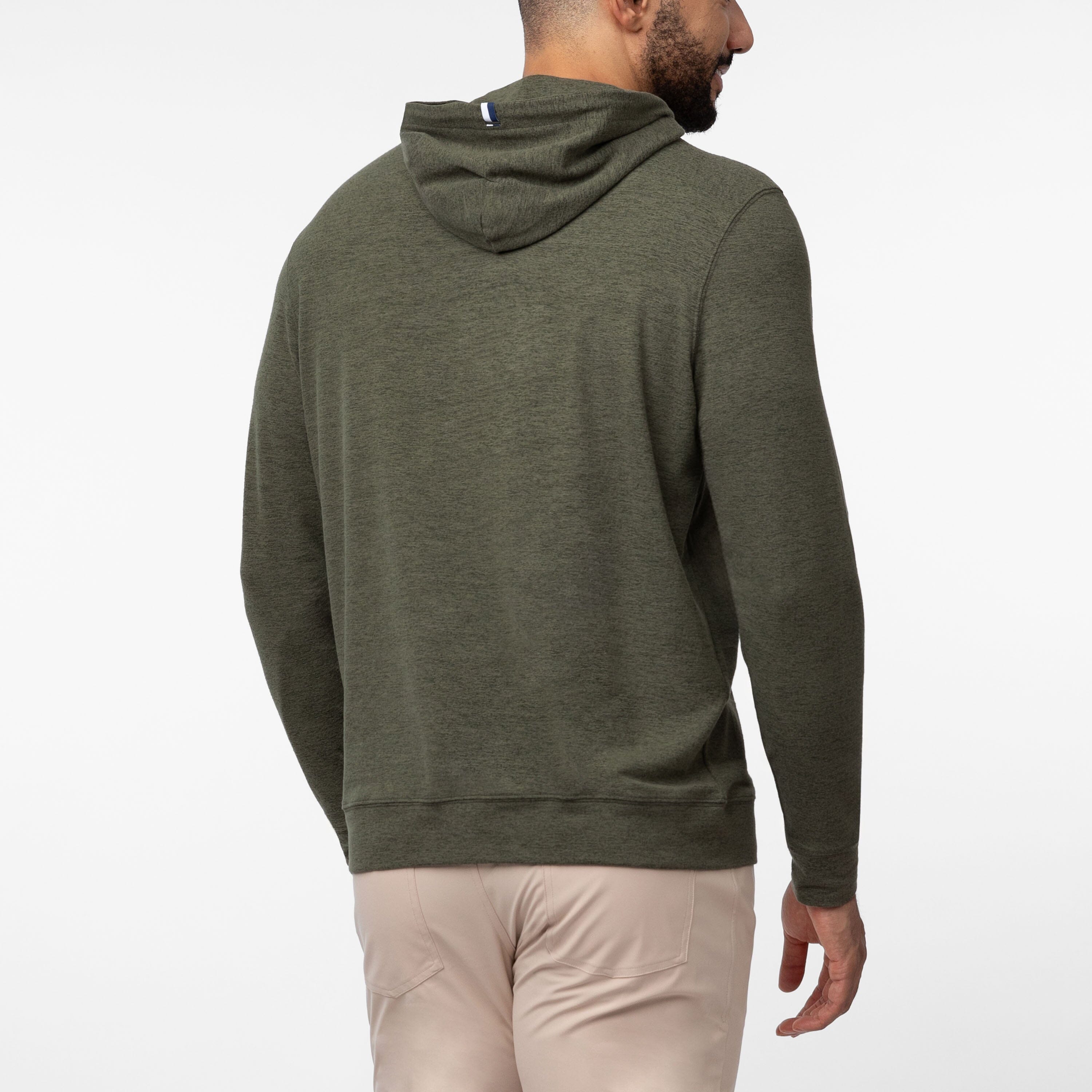 Alternative view of Hesi Performance Hoodie | Heather - Dark Olive/Moss Green